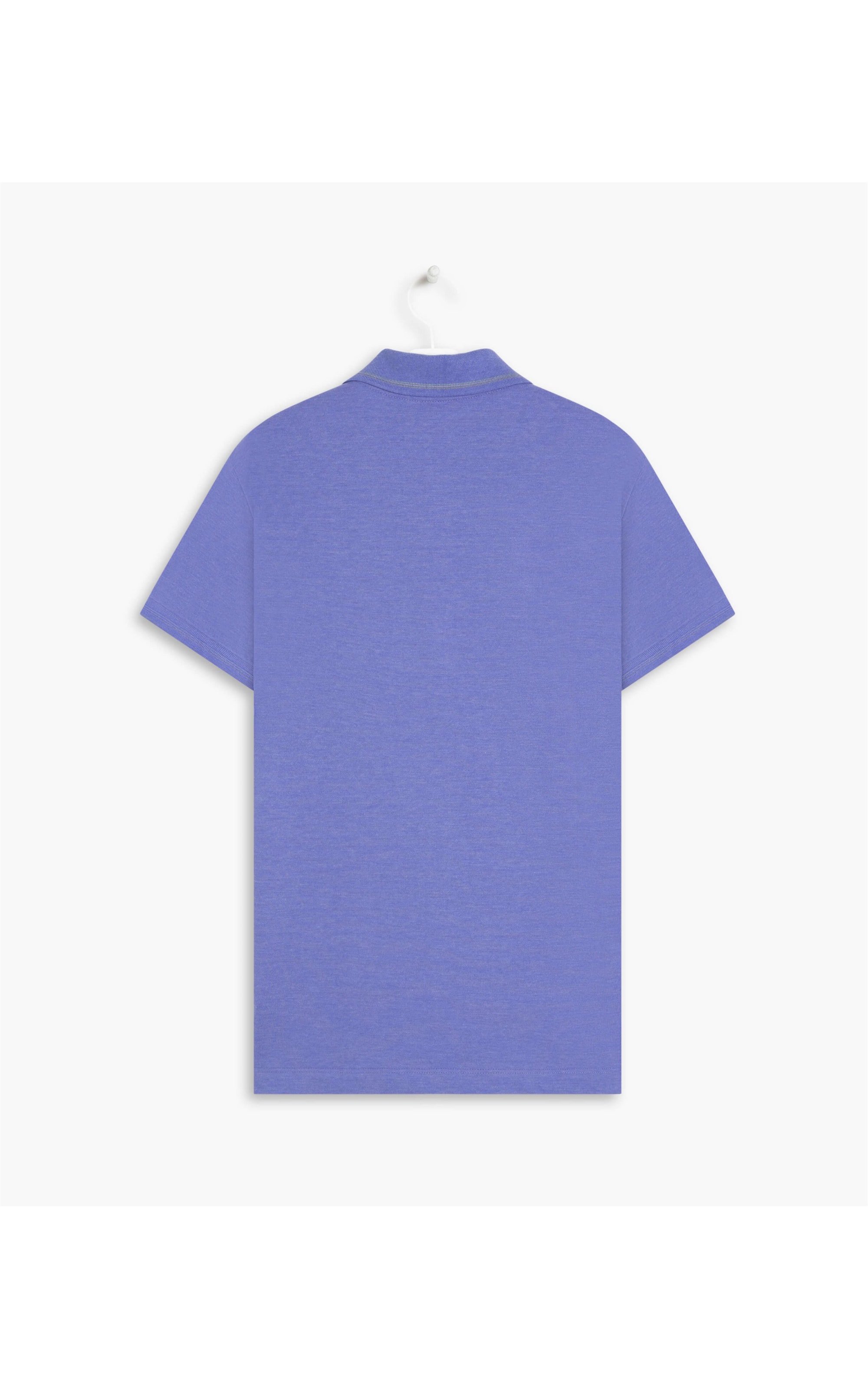 Polo Piquet Mescla Com Friso Mc Azul Mescla
