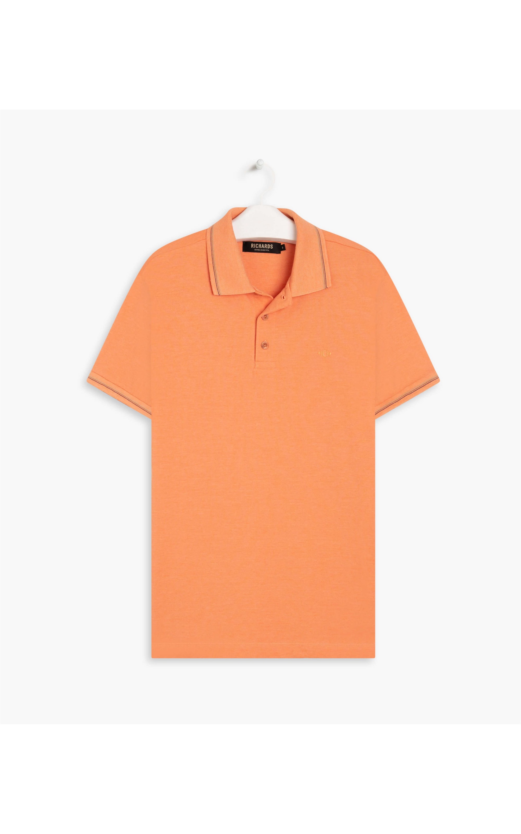 Polo Piquet Mescla Com Friso Mc Laranja Mescla