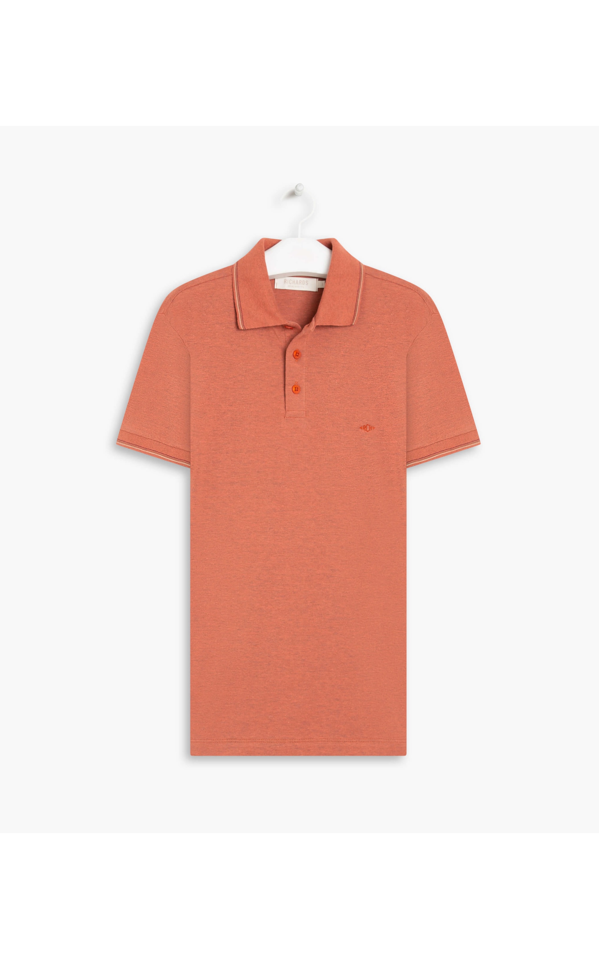Polo Piquet Mescla Com Friso Mc Laranja Mescla