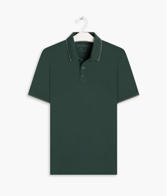 Polo Piquet Mescla Com Friso Triplo Bottle Mescla