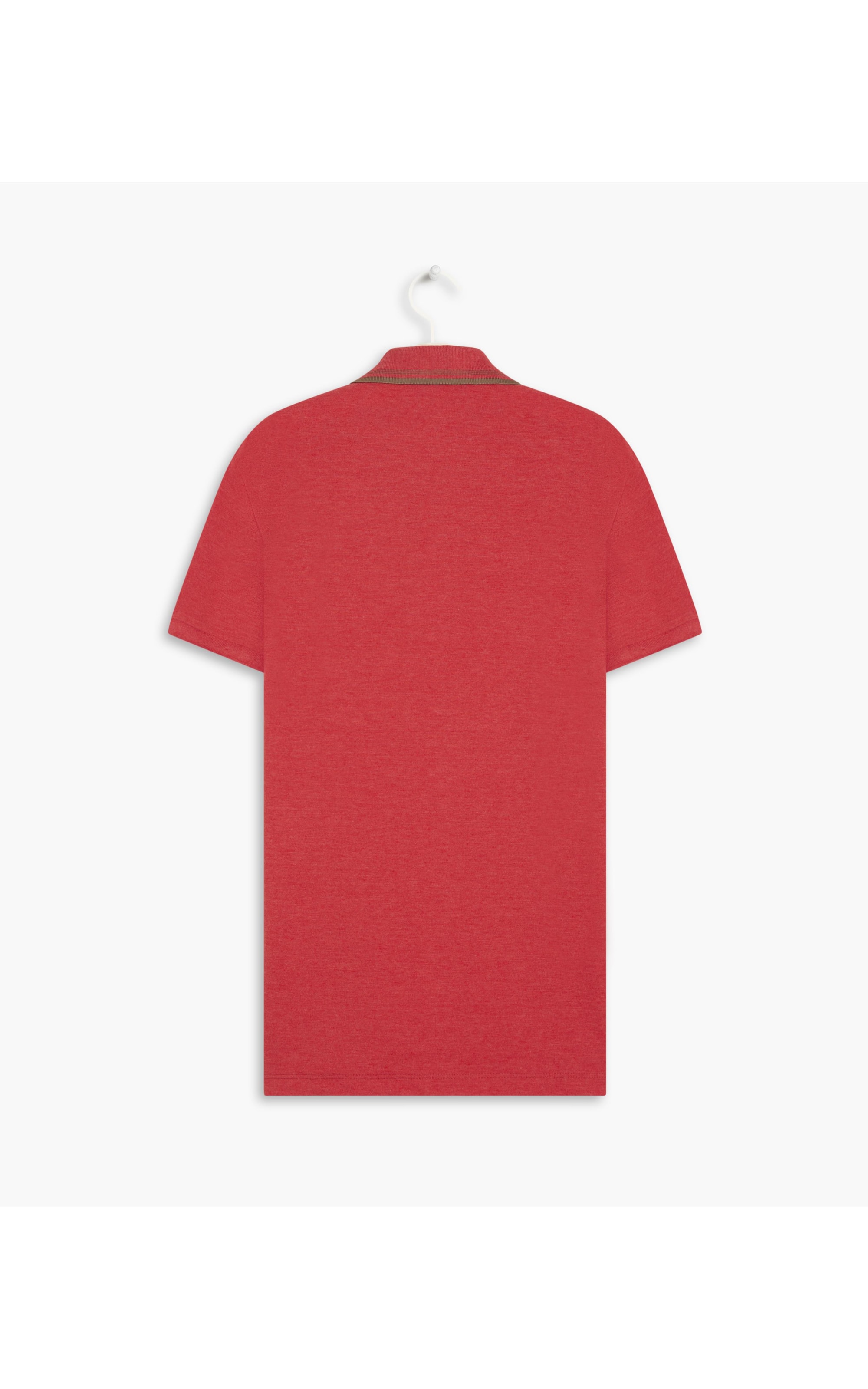 Polo Piquet Mescla Com Vermelho Mescla