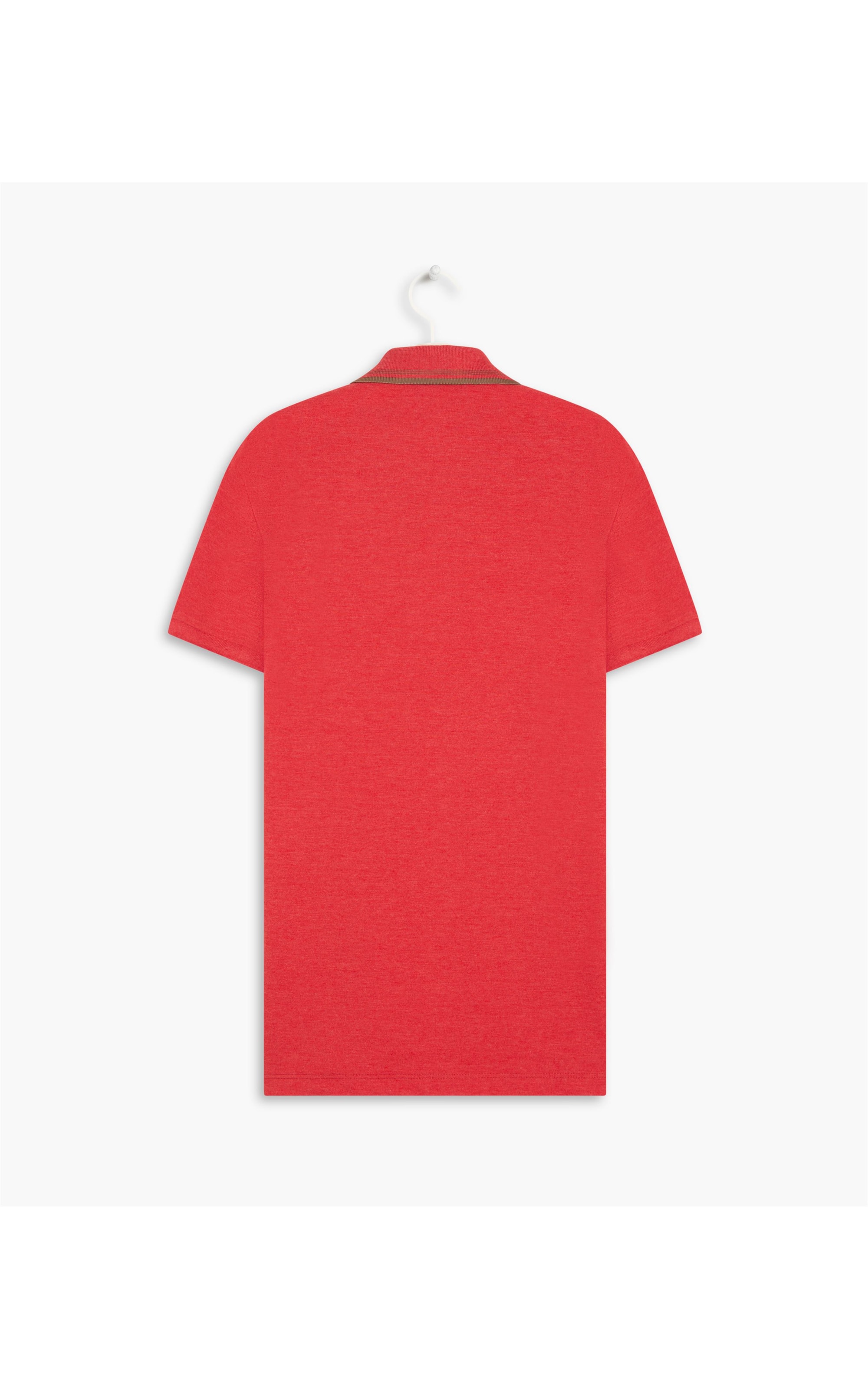 Polo Piquet Mescla Com Vermelho Mescla