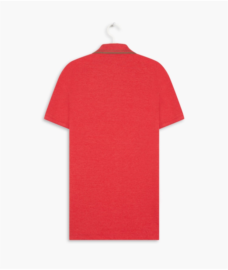 Polo Piquet Mescla Com Vermelho Mescla