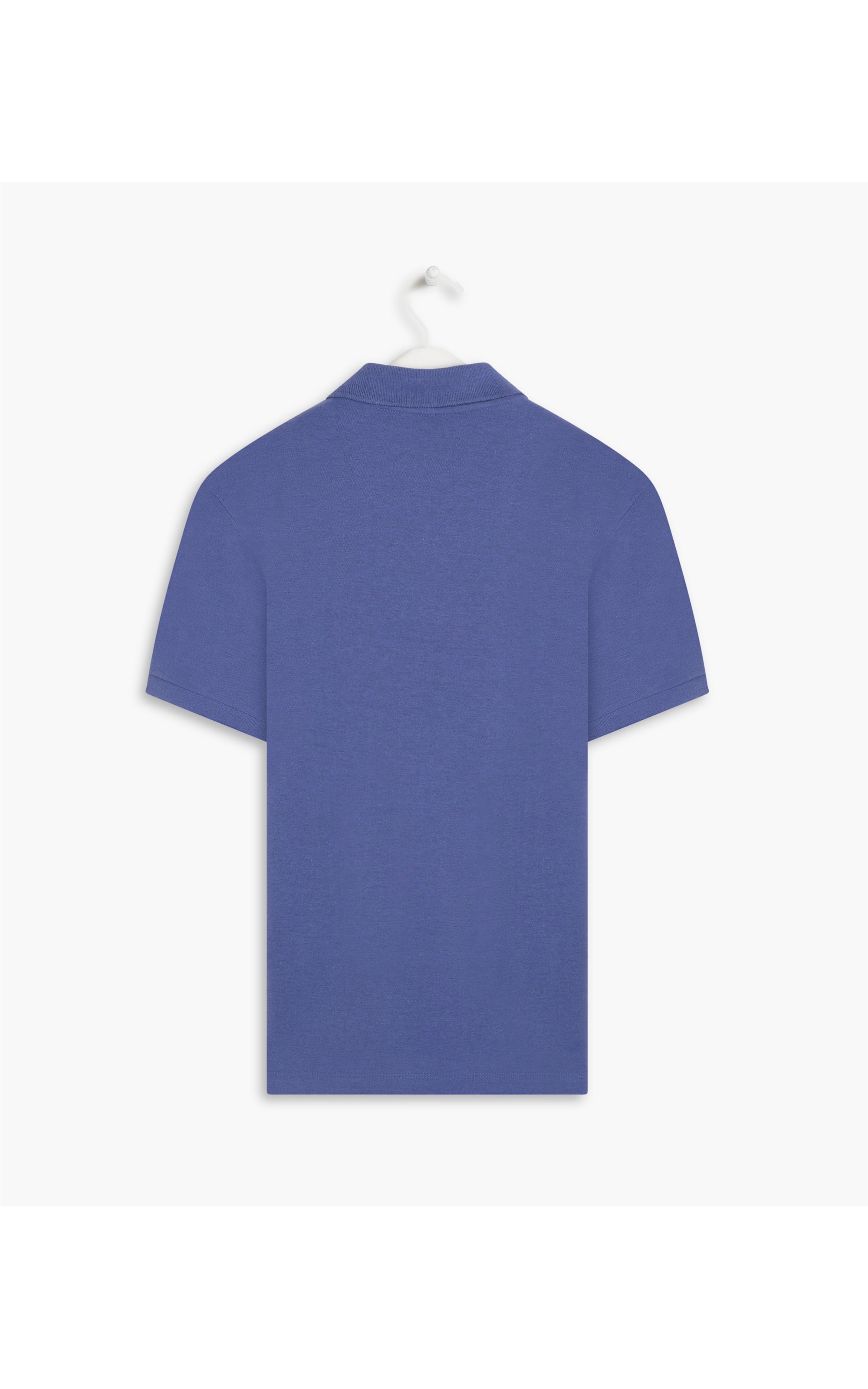 Polo Piquet Mescla Lisa Mc Azul Jeans Mescla