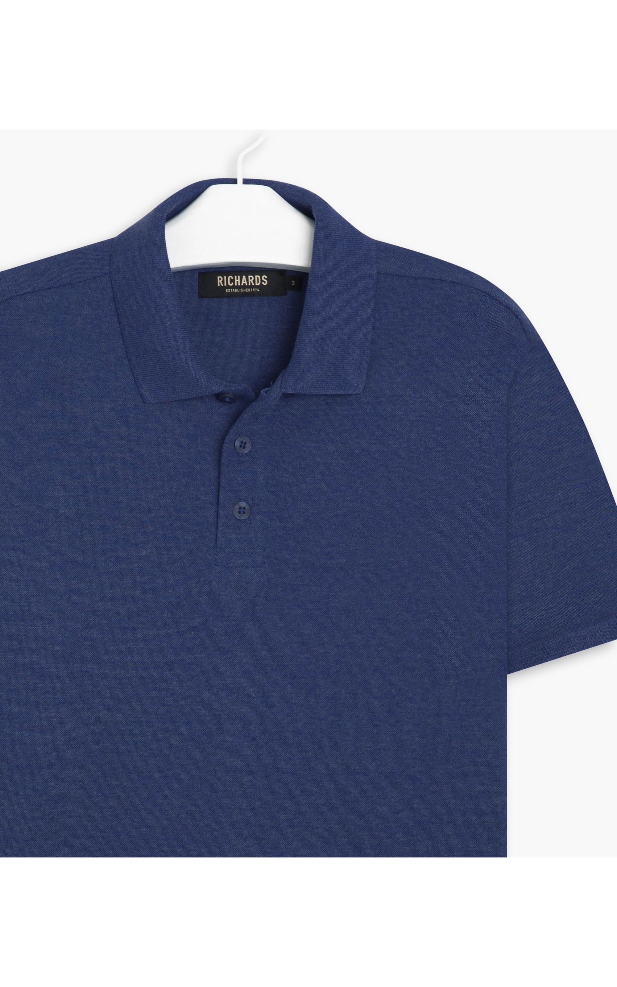 Polo Piquet Mescla Lisa Mc Azul Mescla