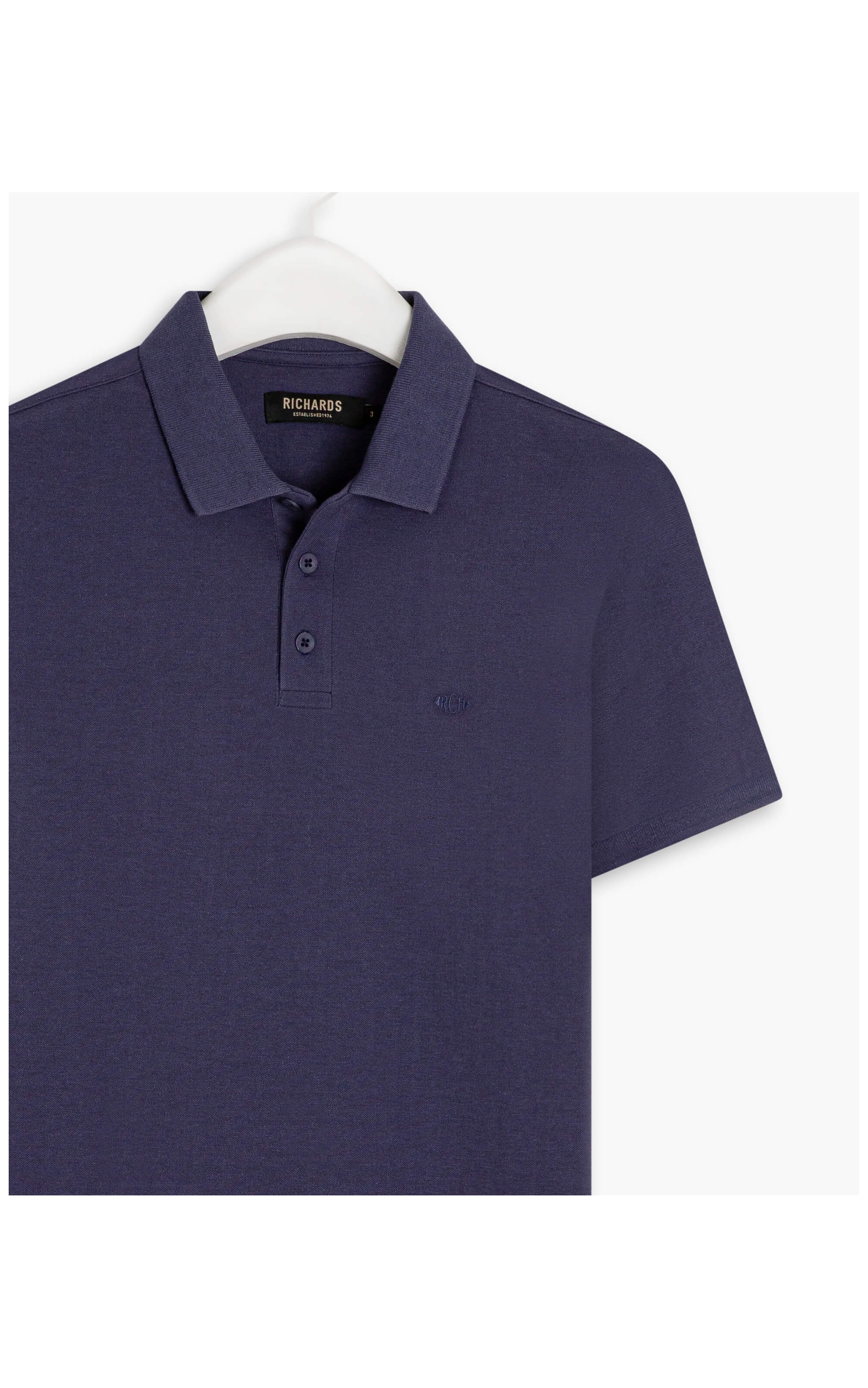 Polo Piquet Mescla Lisa Mc Dark Navy Mescla