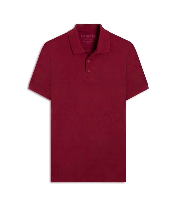 Polo Piquet Mescla Lisa Mc Vermelho Mescla
