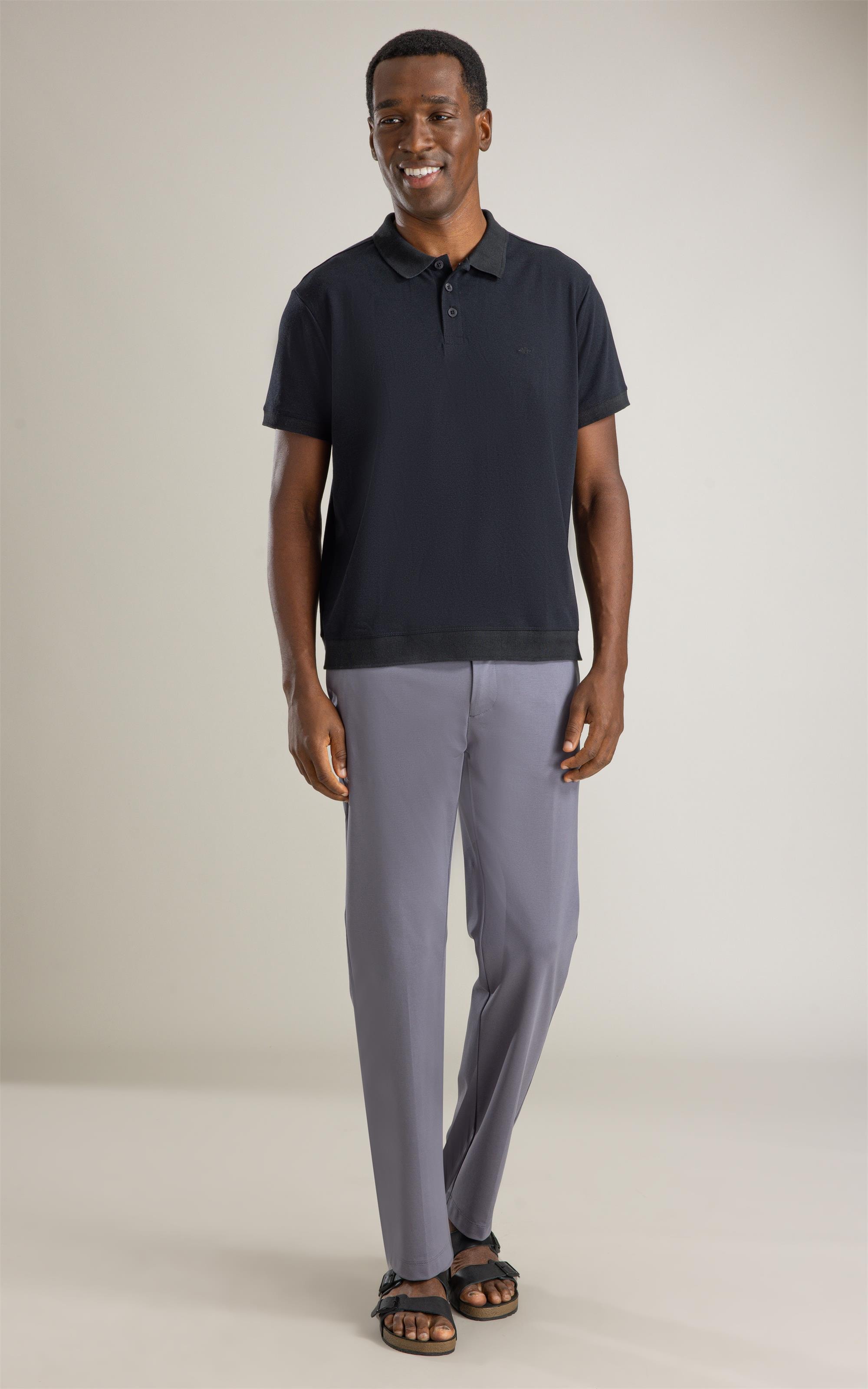 Polo Piquet Polyvisco Barra Retilinea Bf Preto