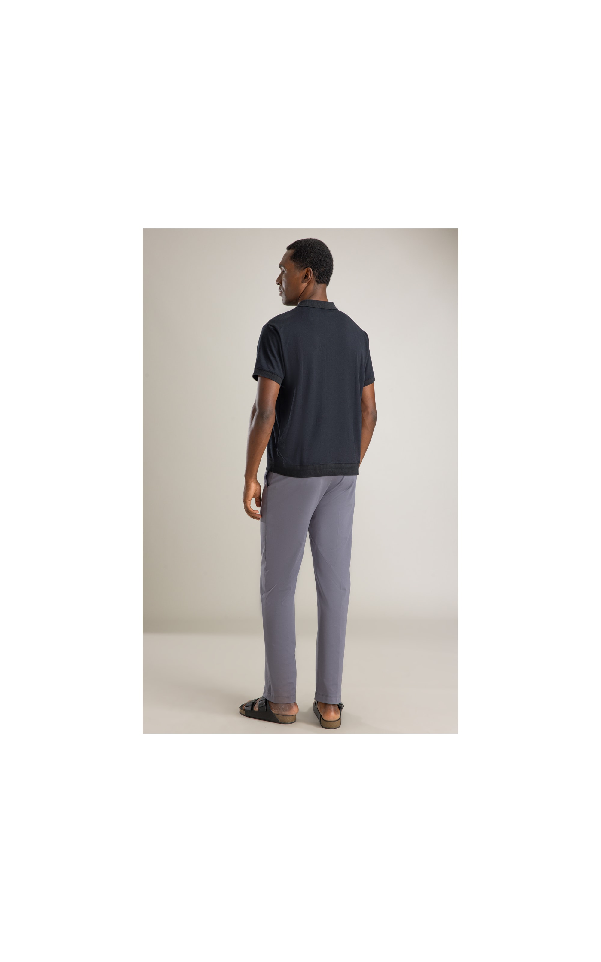 Polo Piquet Polyvisco Barra Retilinea Bf Preto