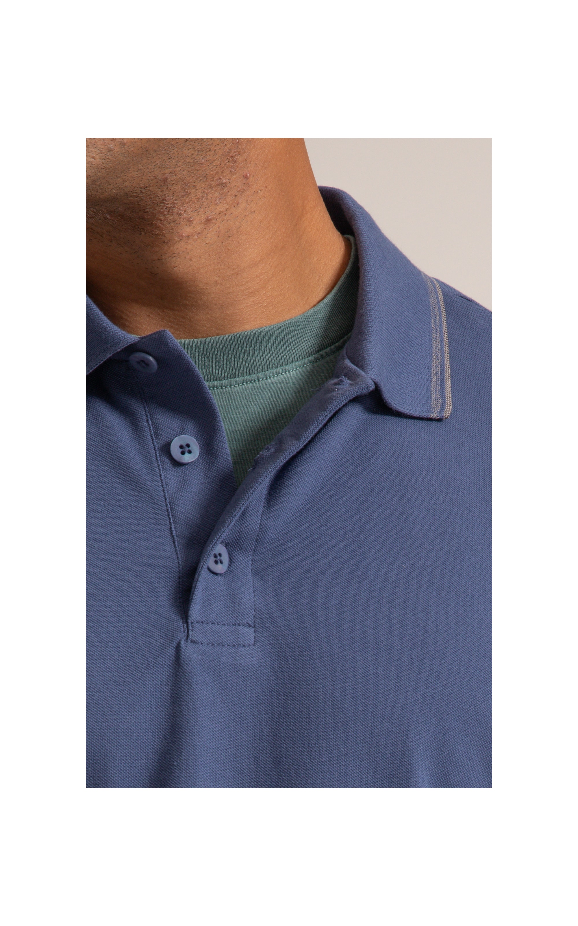 Polo Piquet Polyvisco Com Friso Jacquard Hortencia