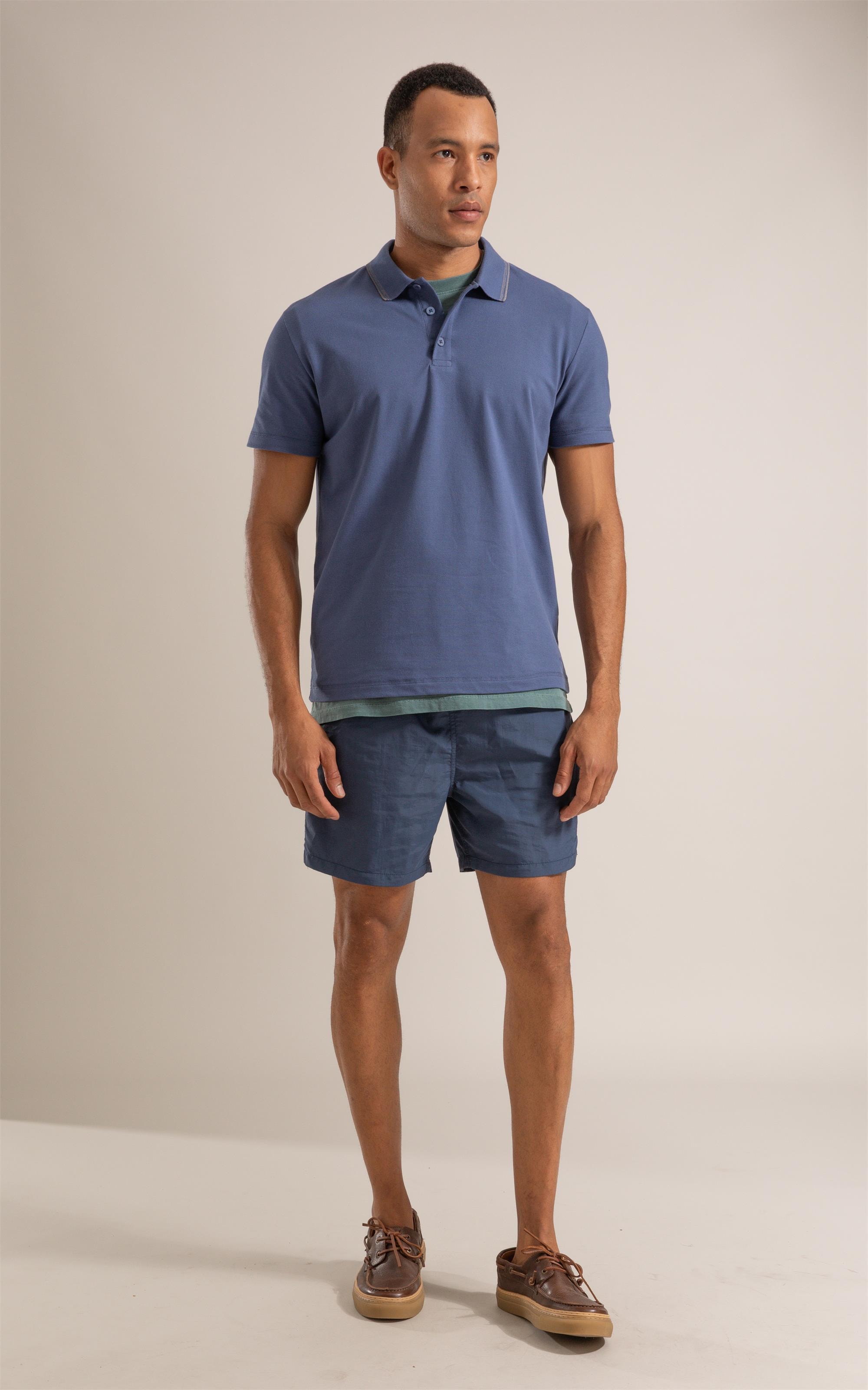 Polo Piquet Polyvisco Com Friso Jacquard Hortencia