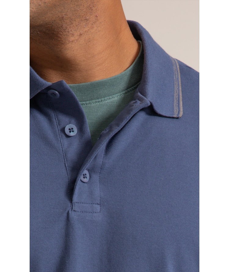 Polo Piquet Polyvisco Com Friso Jacquard Hortencia