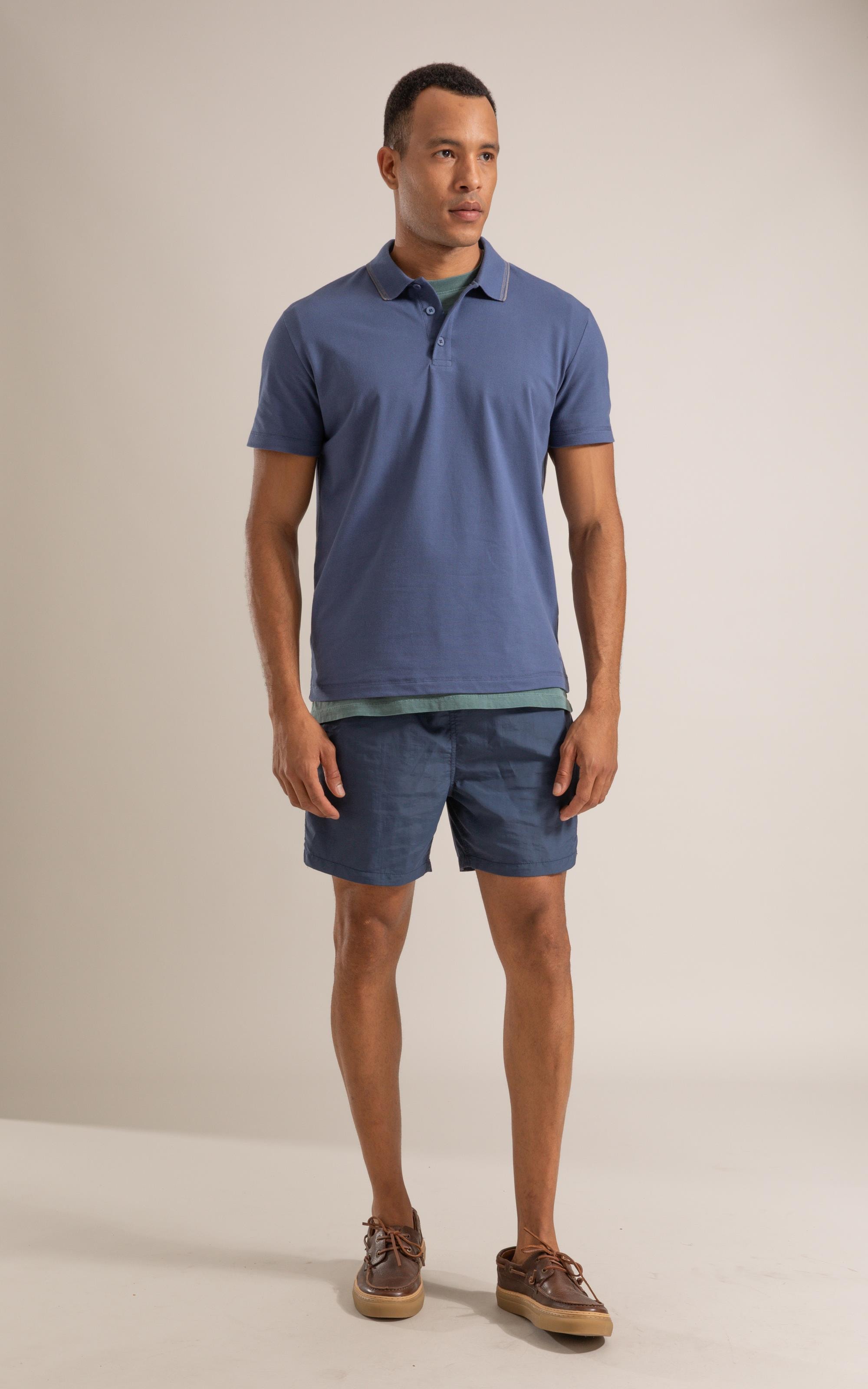 Polo Piquet Polyvisco Com Friso Jacquard Hortencia