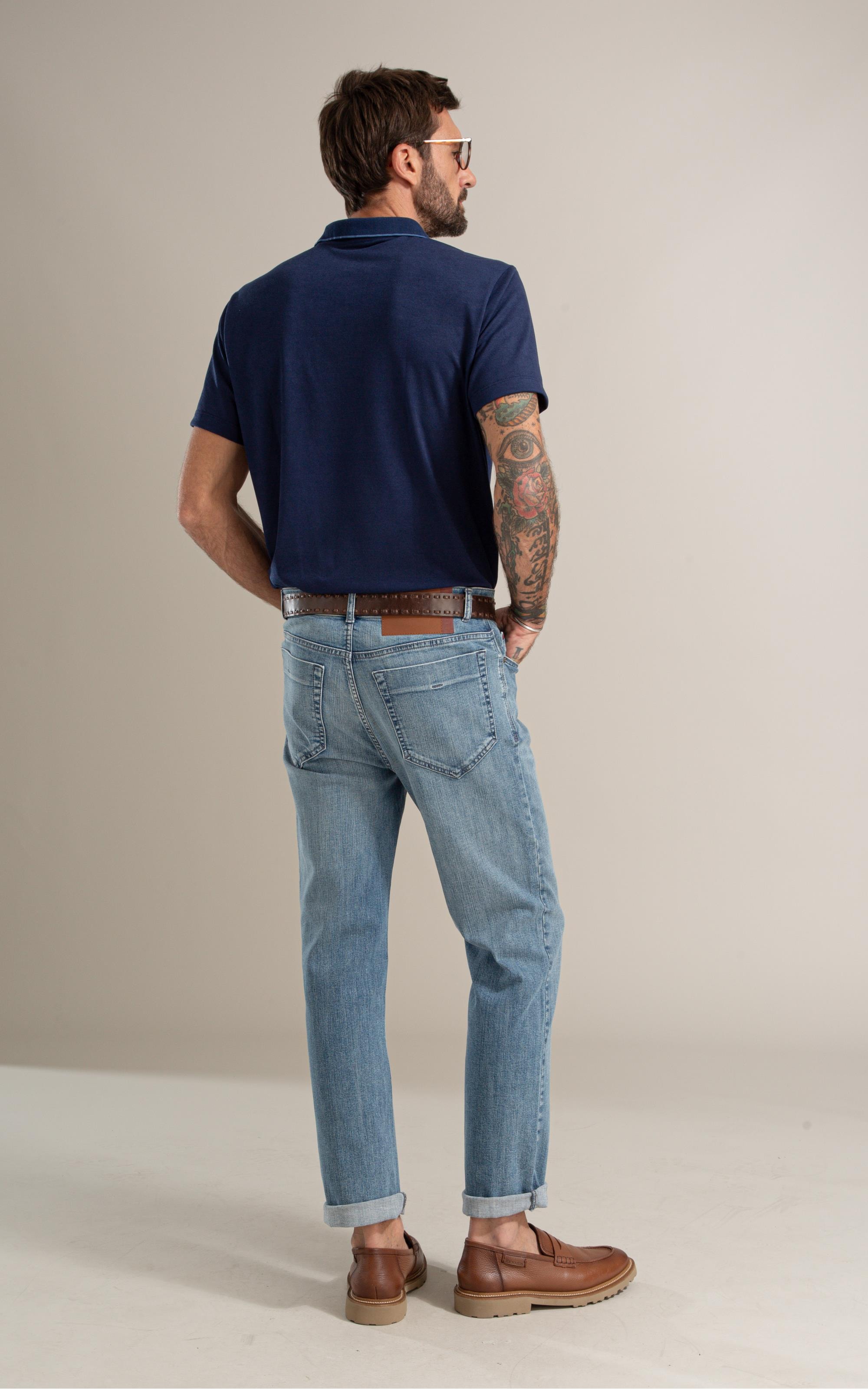 Polo Piquet Polyvisco Ziper Peitilho Bf Marinho