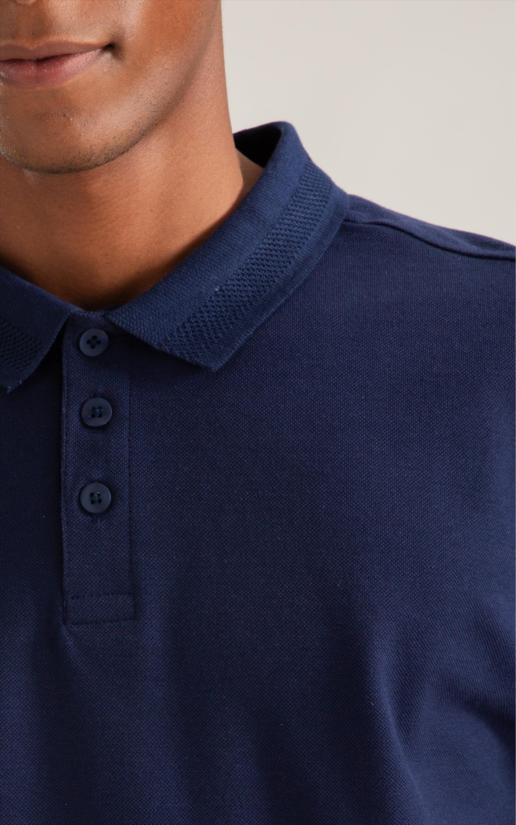 Polo Piquet Polyviscose Friso Jacquard m Dark Navy