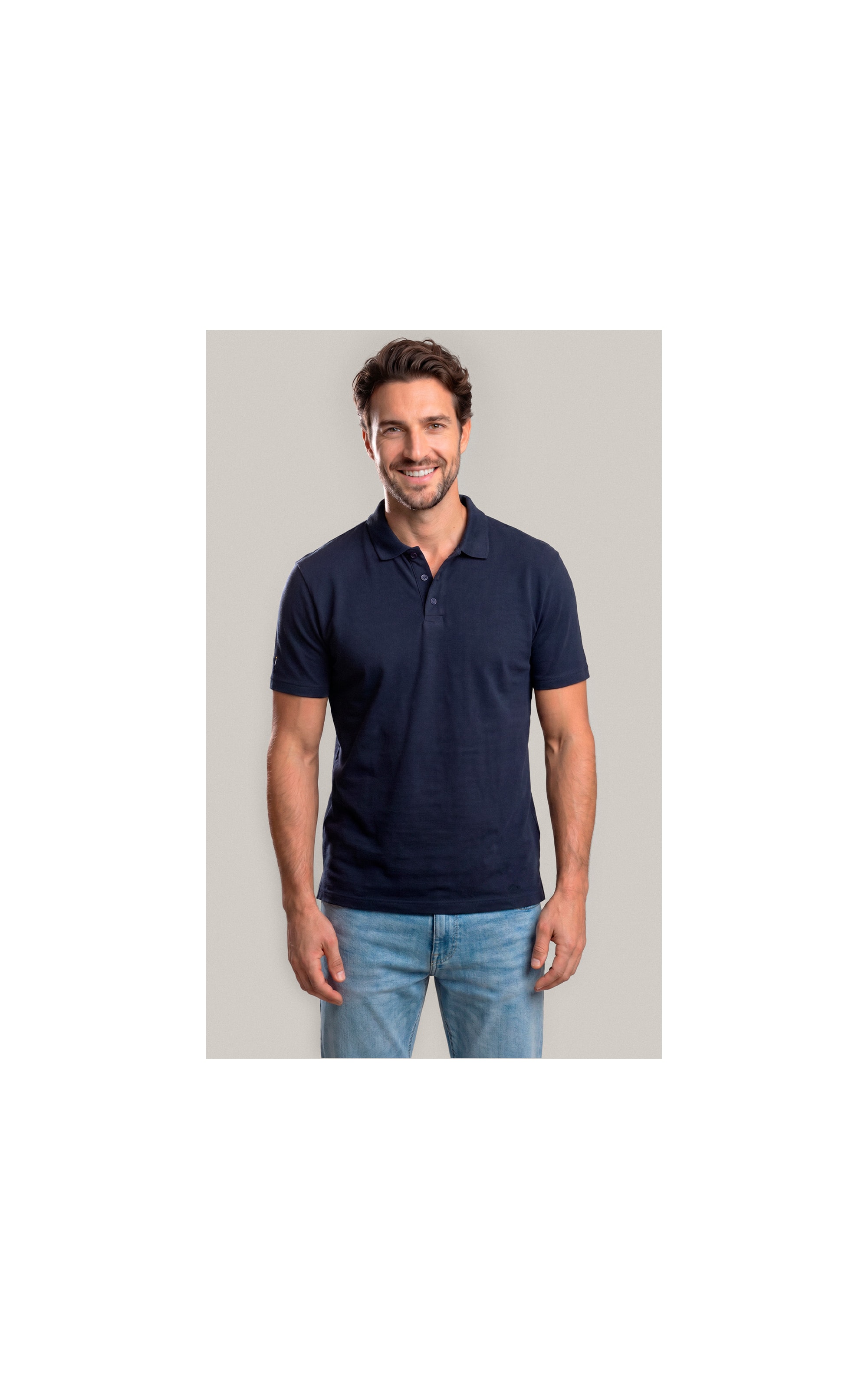 Polo Piquet Polyviscose Mc Bf Dark Navy