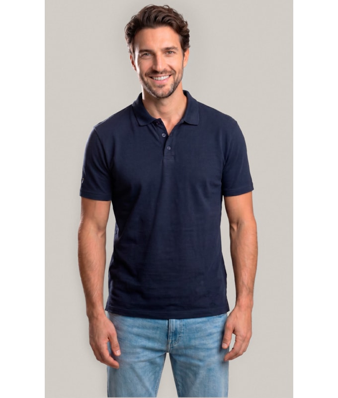Polo Piquet Polyviscose Mc Bf Dark Navy