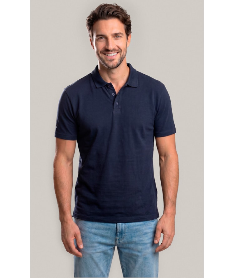 Polo Piquet Polyviscose Mc Bf Dark Navy