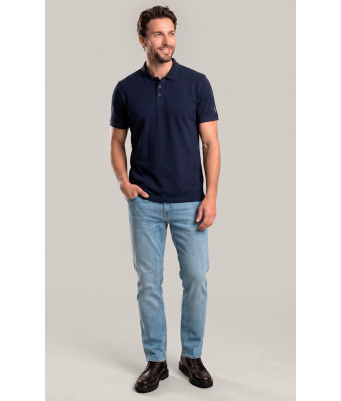 Polo Piquet Polyviscose Mc Bf Dark Navy