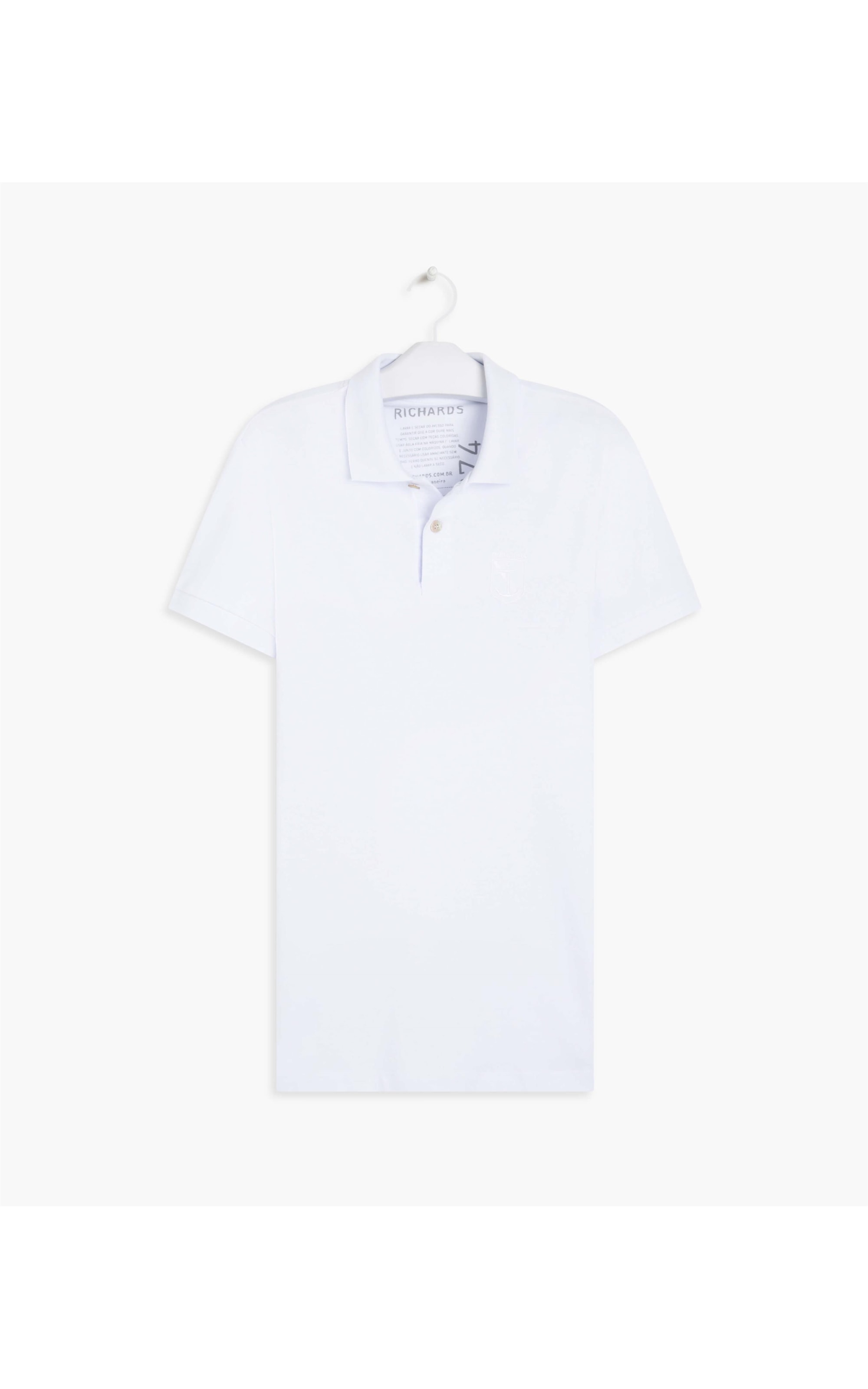 Polo Piquet Richards Brasão Âncora Branco