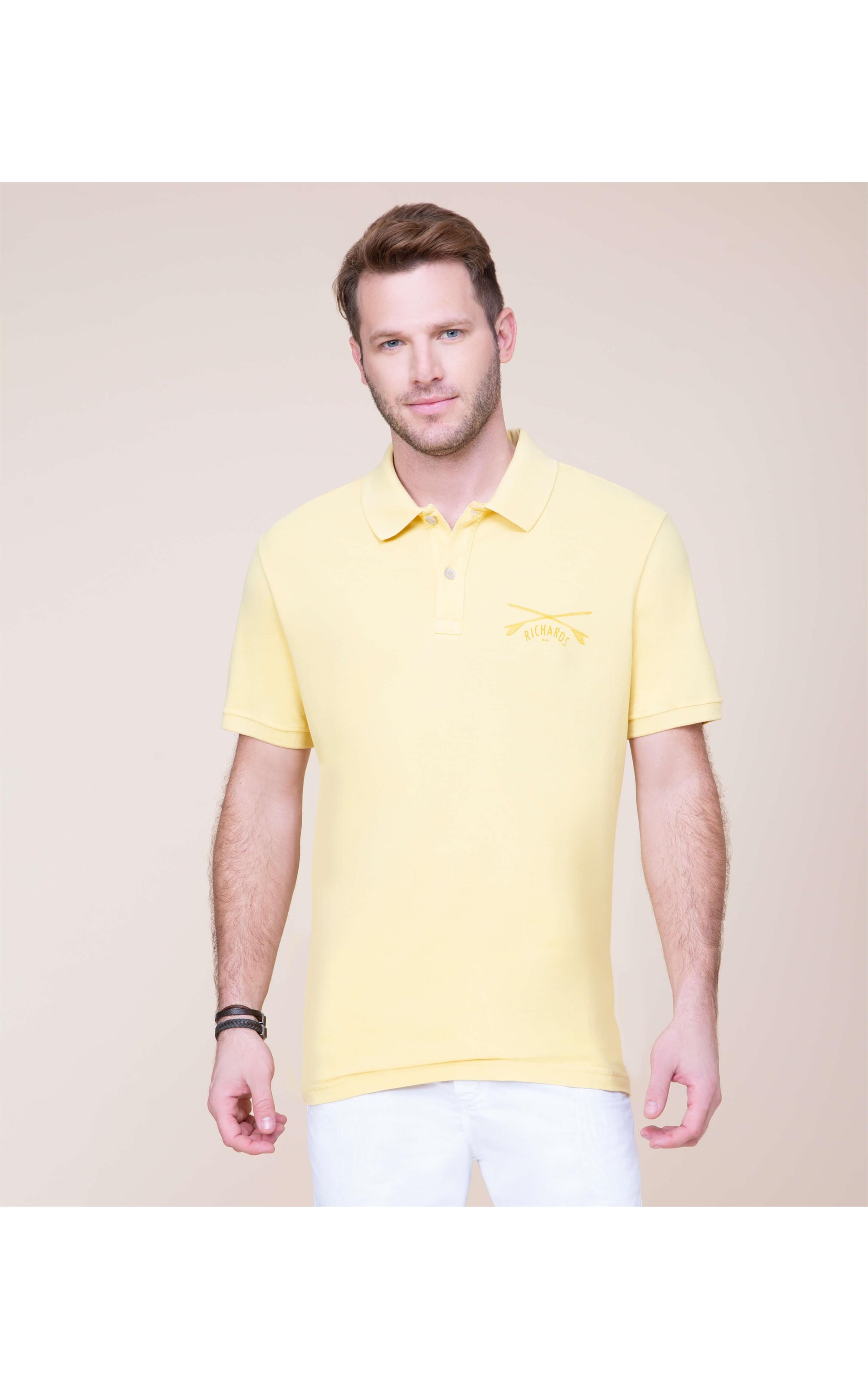 Polo Piquet Richards Prancha Amarelo Claro