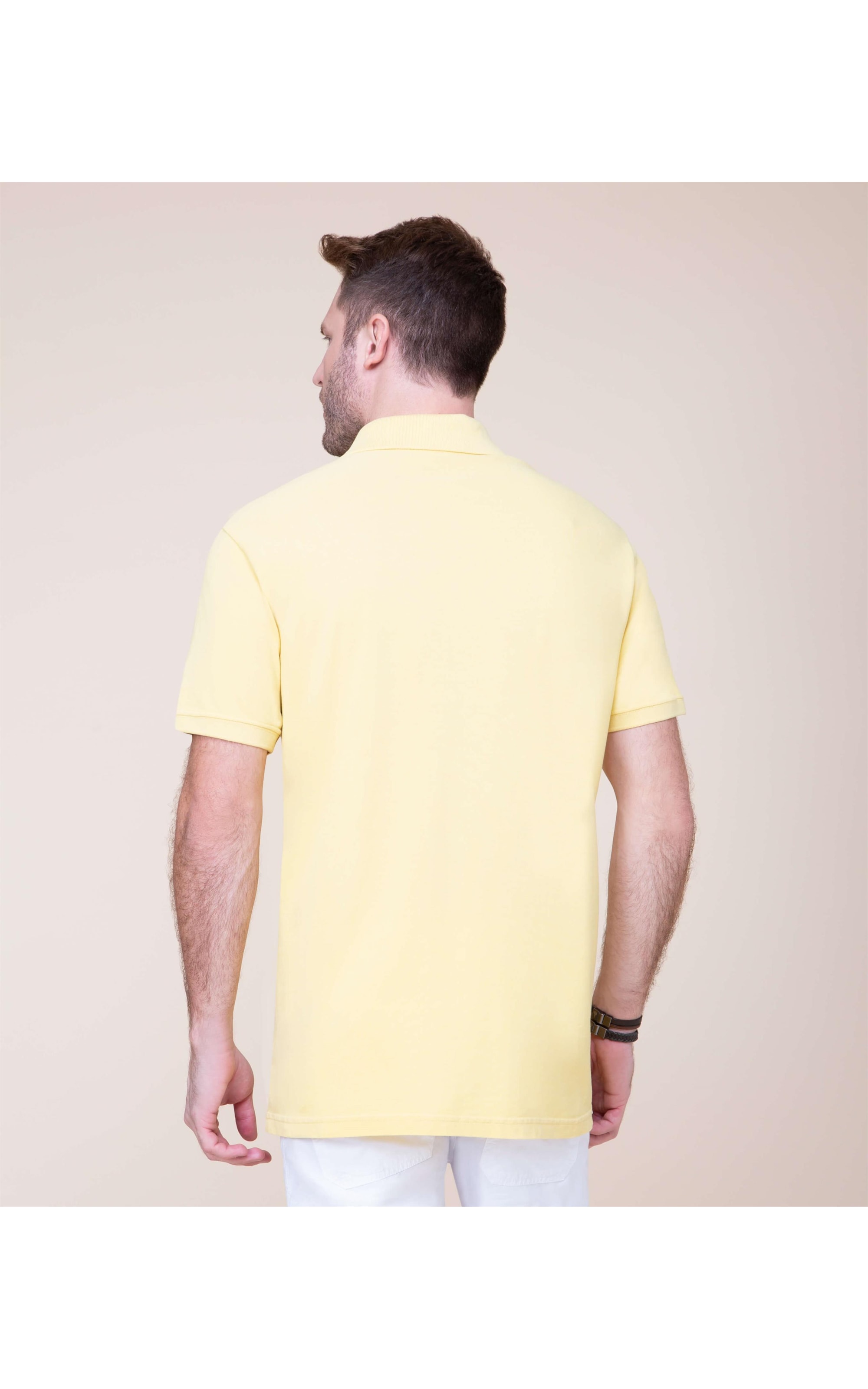 Polo Piquet Richards Prancha Amarelo Claro