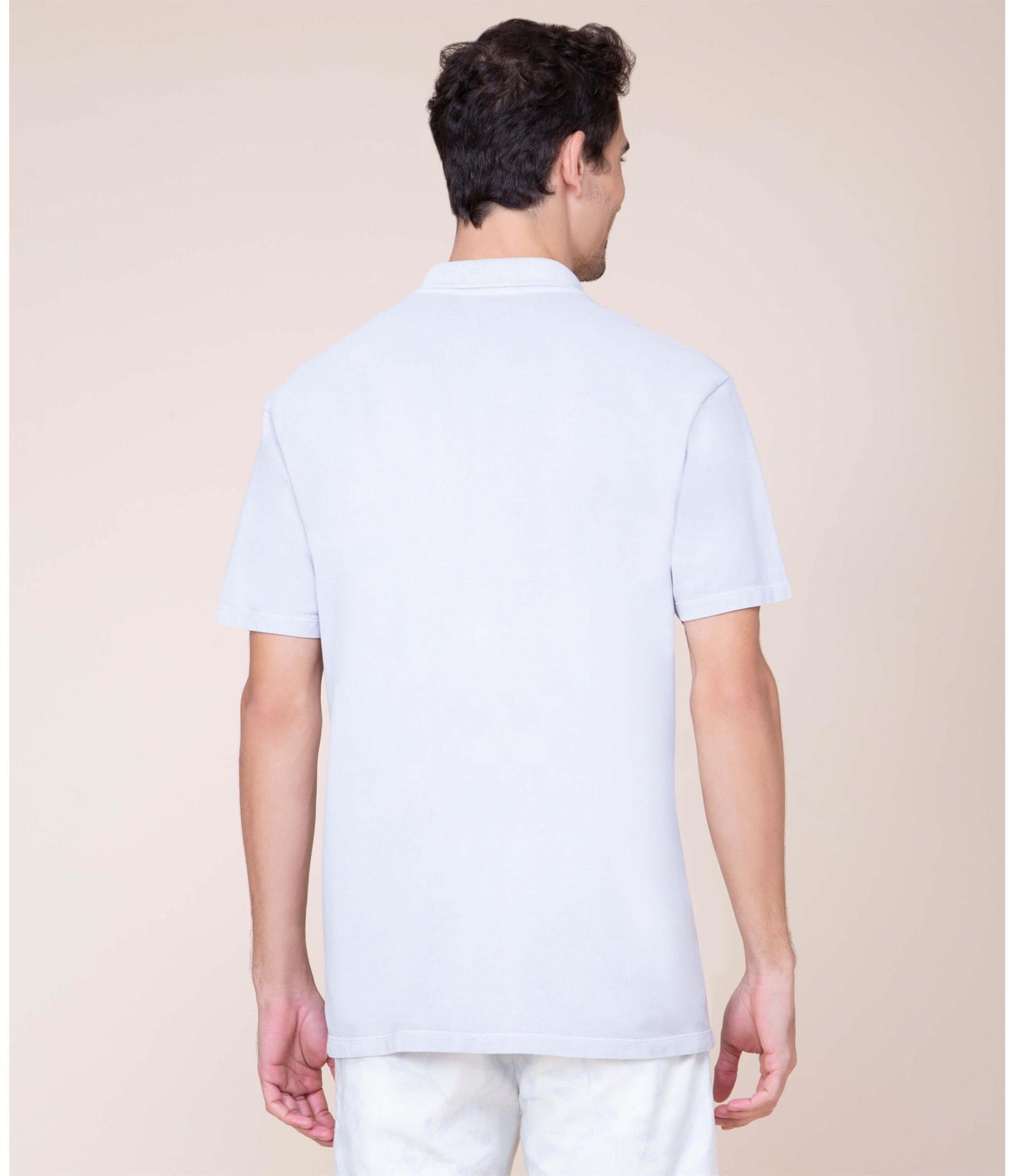  Polo Piquet Stone Com Bolso Cinza Claro