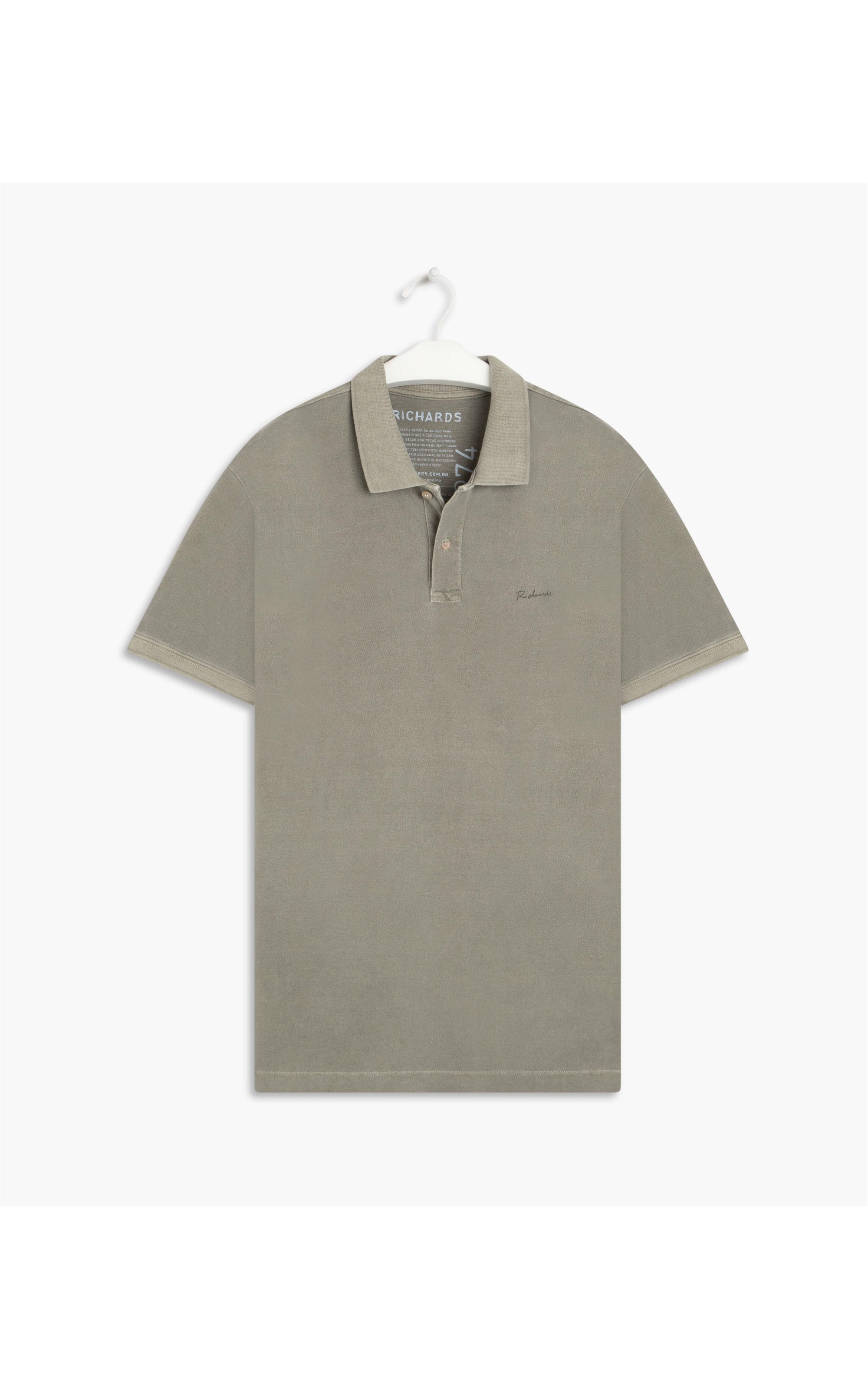 Polo Piquet Stone Mc Verde Militar