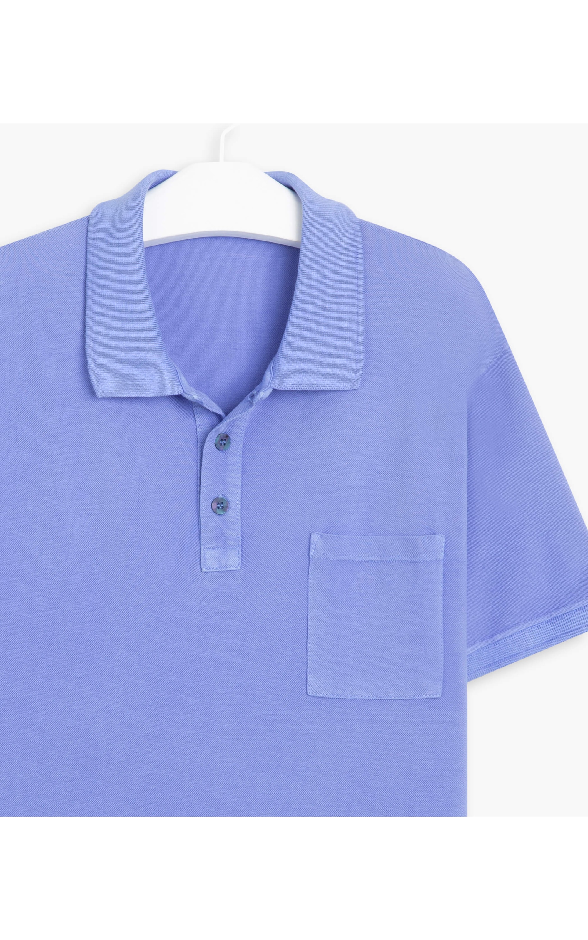 Polo Piquet Stone Pocket Azul Bic