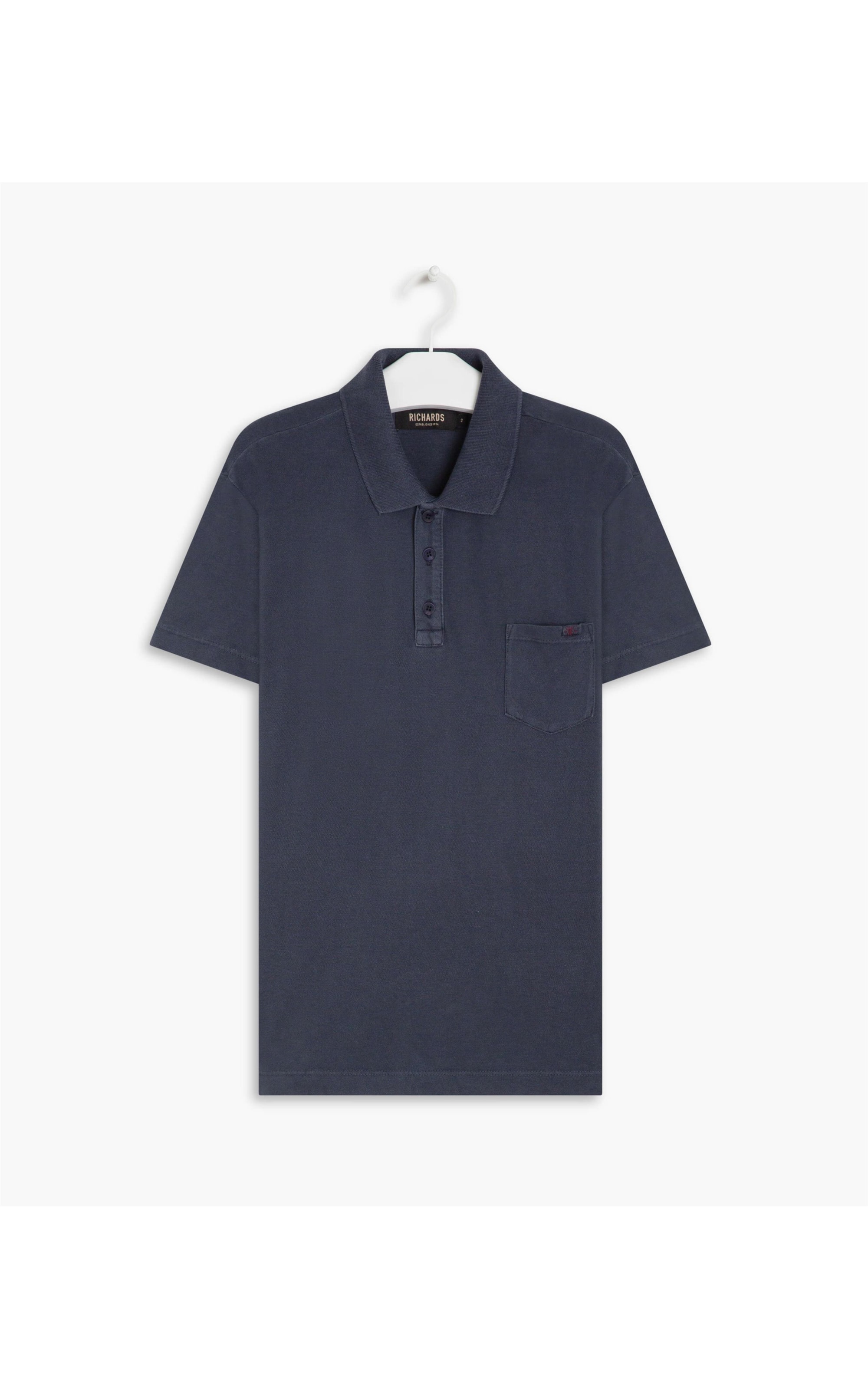 Polo Piquet Stone Pocket Dark Navy
