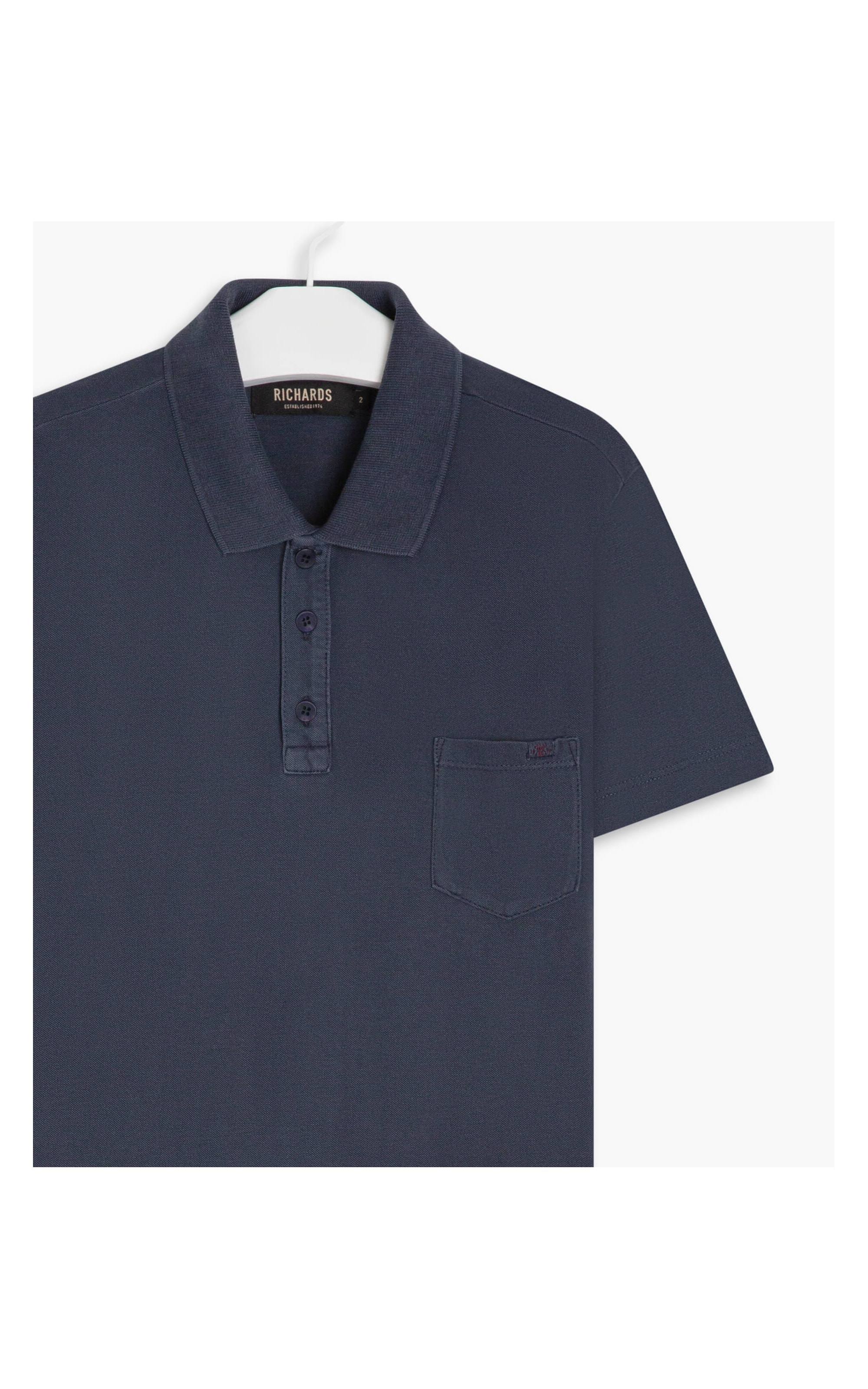 Polo Piquet Stone Pocket Dark Navy