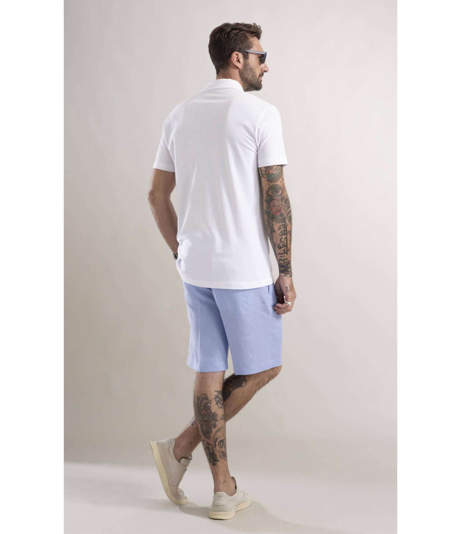 Polo Piquet Surfista Bordado Branco