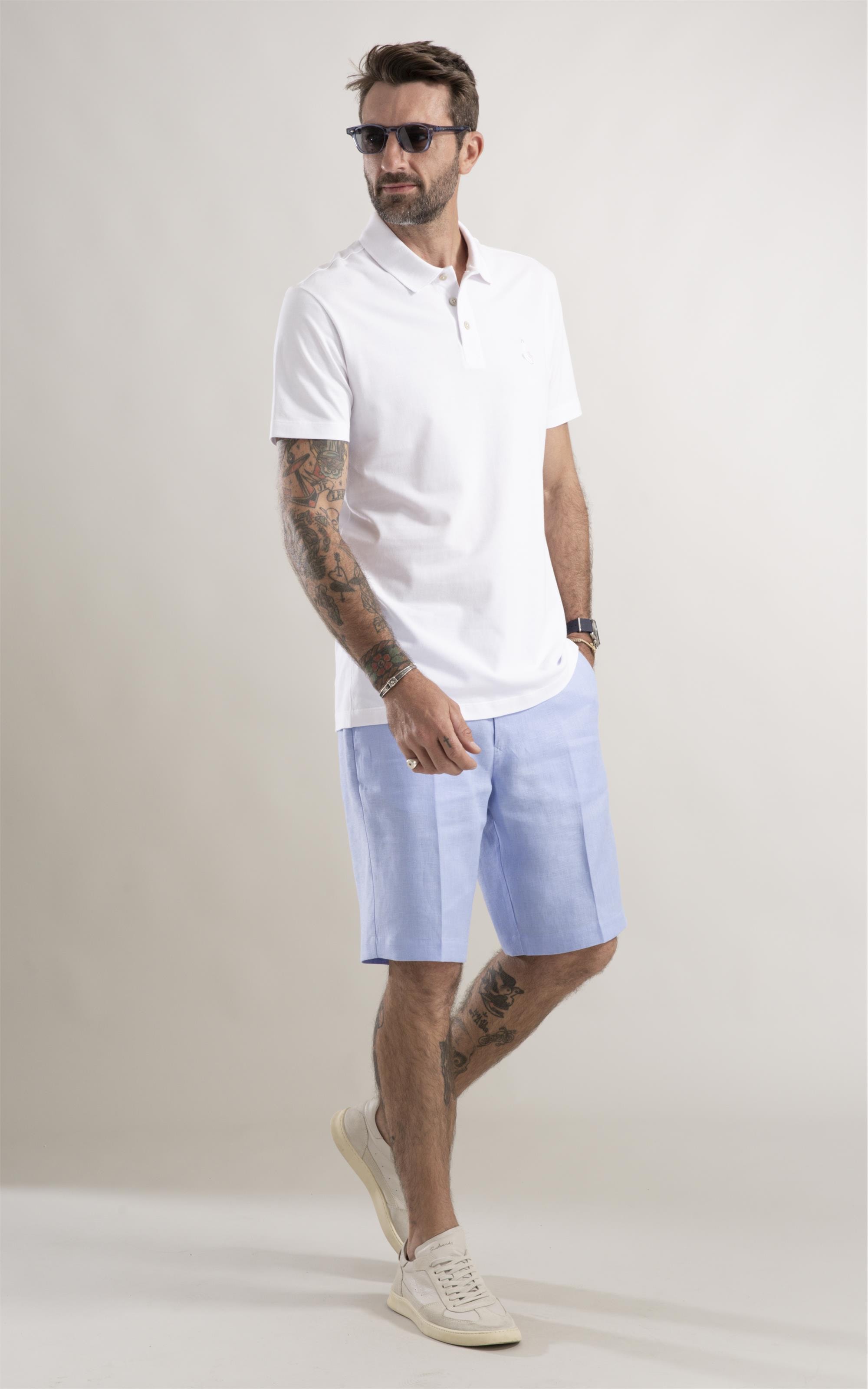 Polo Piquet Surfista Bordado Branco