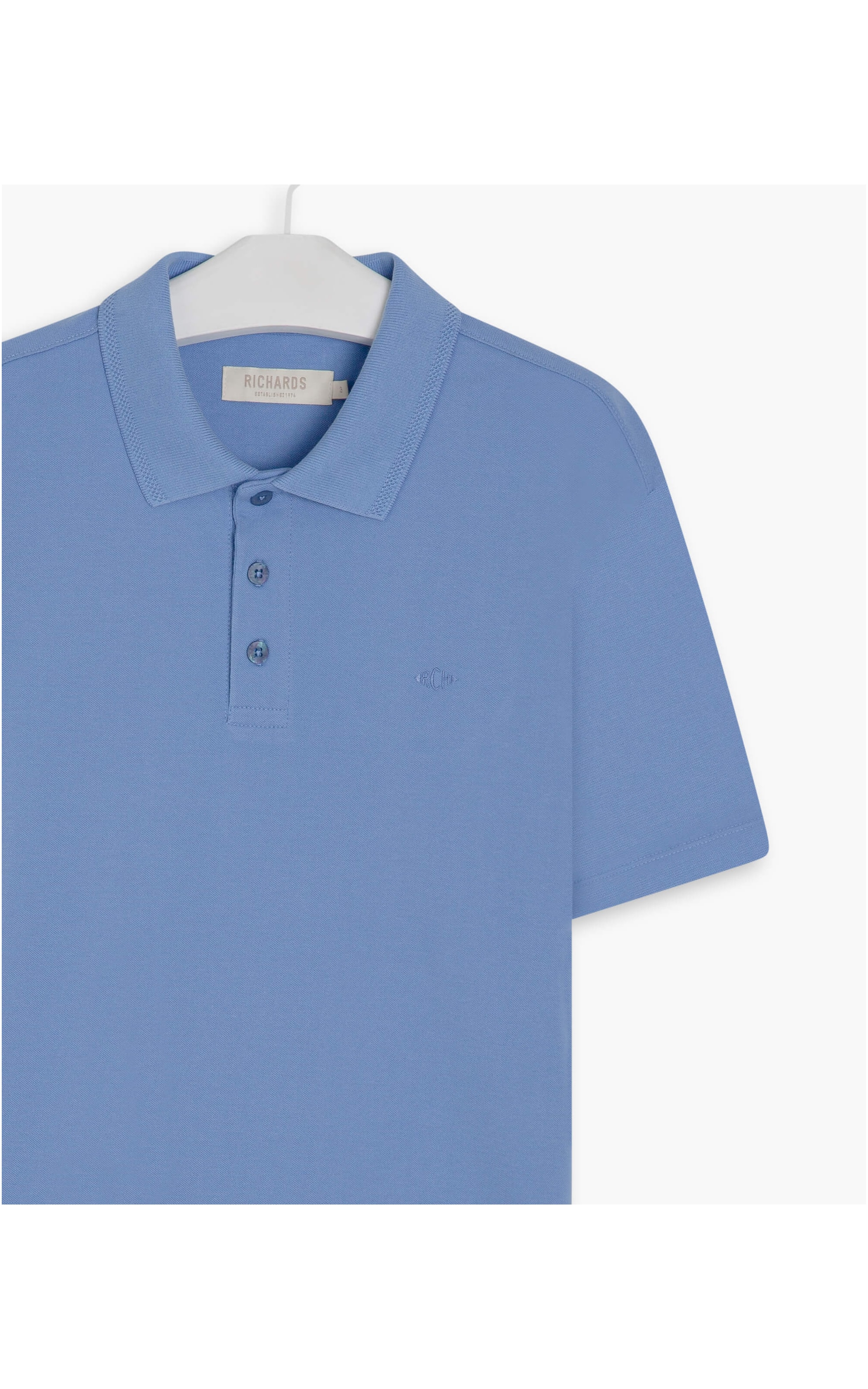Polo Piquet Texture Azul Chofer
