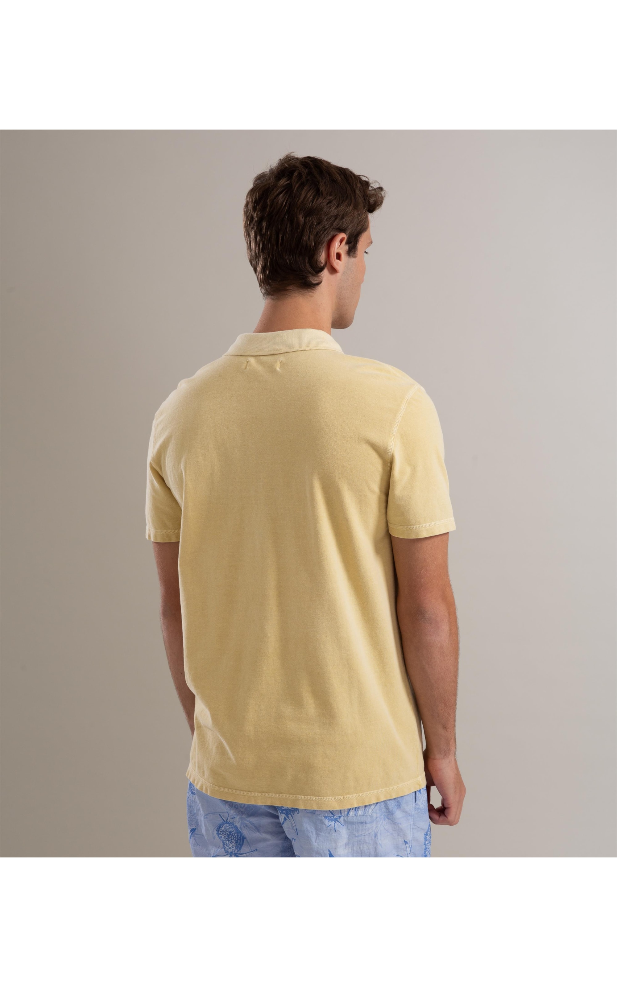 Polo Piquet Washed Amarelo