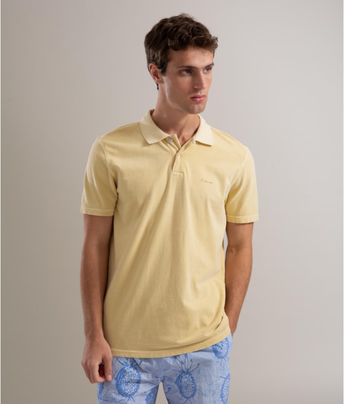 Polo Piquet Washed Amarelo
