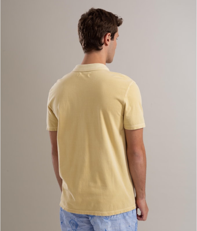 Polo Piquet Washed Amarelo