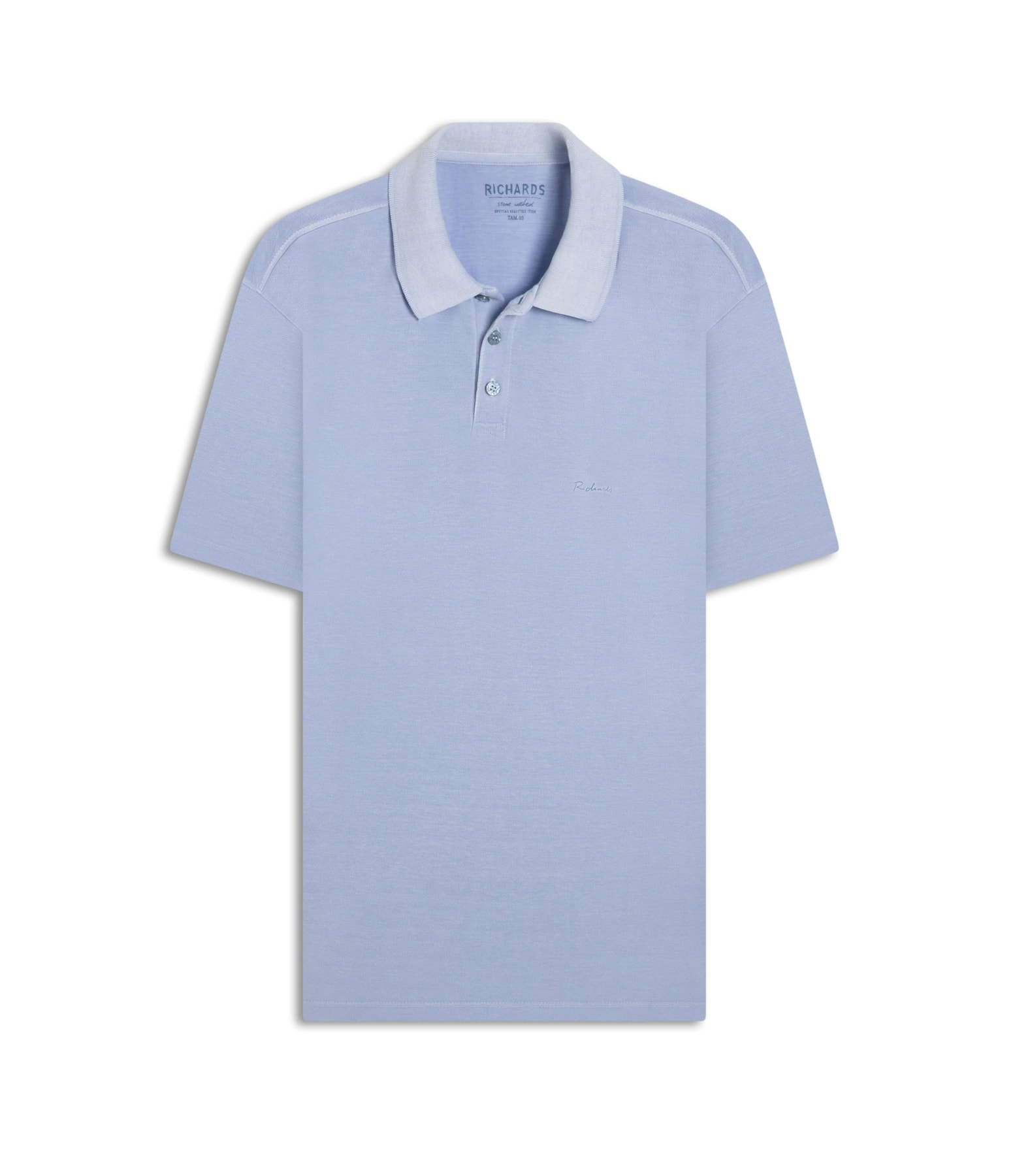 Polo Piquet Washed Azul Claro
