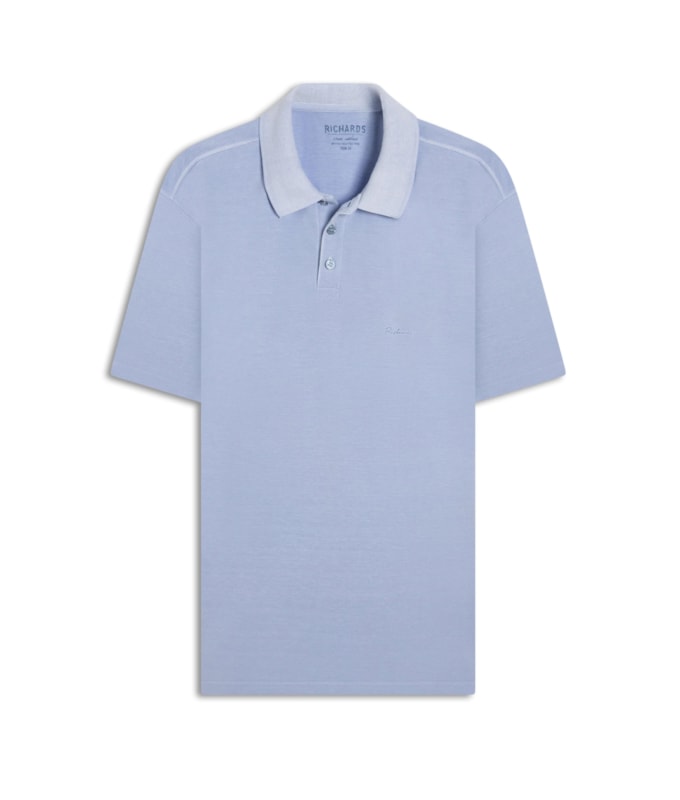 Polo Piquet Washed Azul Claro