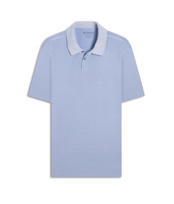 Polo Piquet Washed Azul Claro
