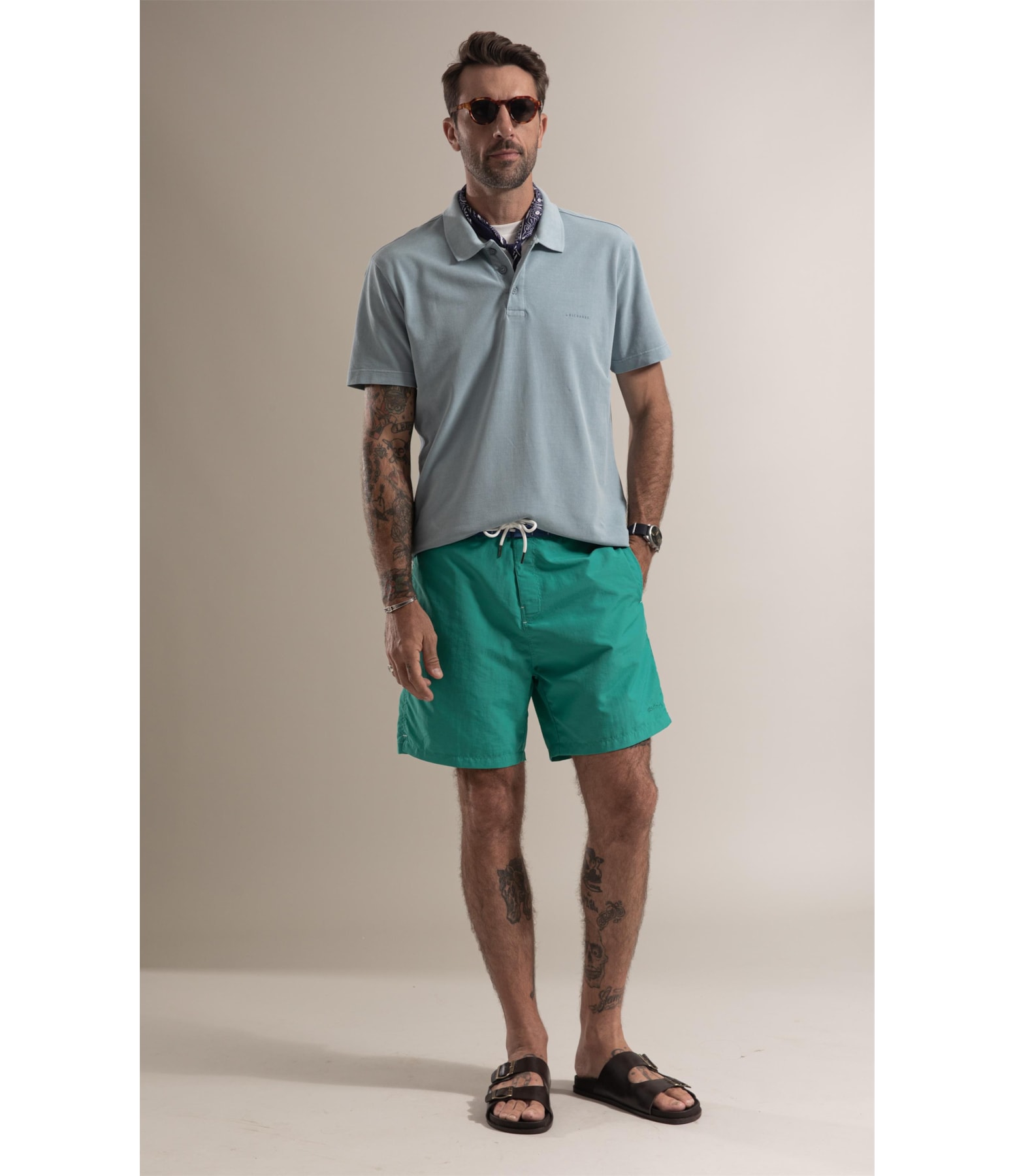 Polo Piquet Washed Azul Piscina