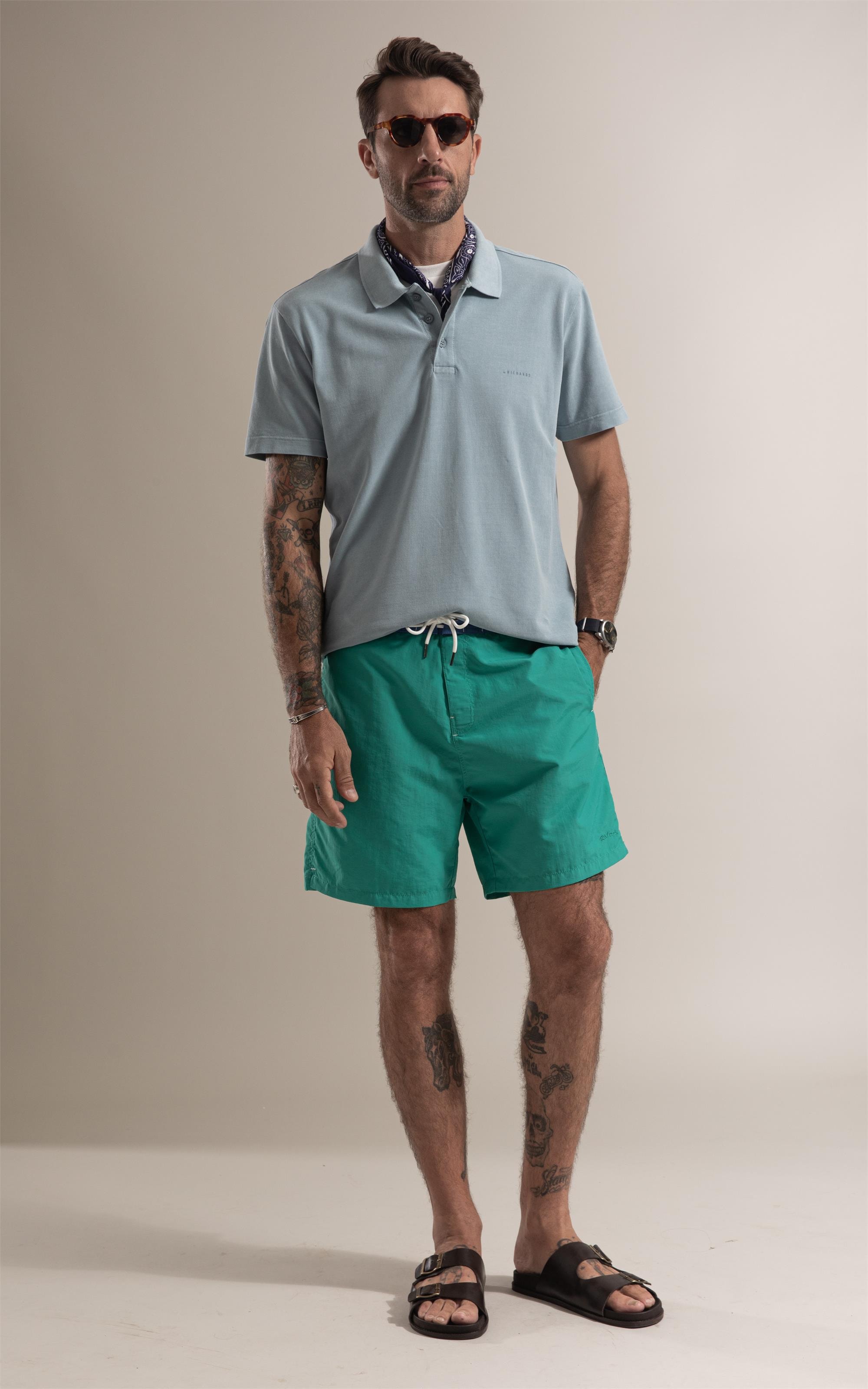 Polo Piquet Washed Azul Piscina