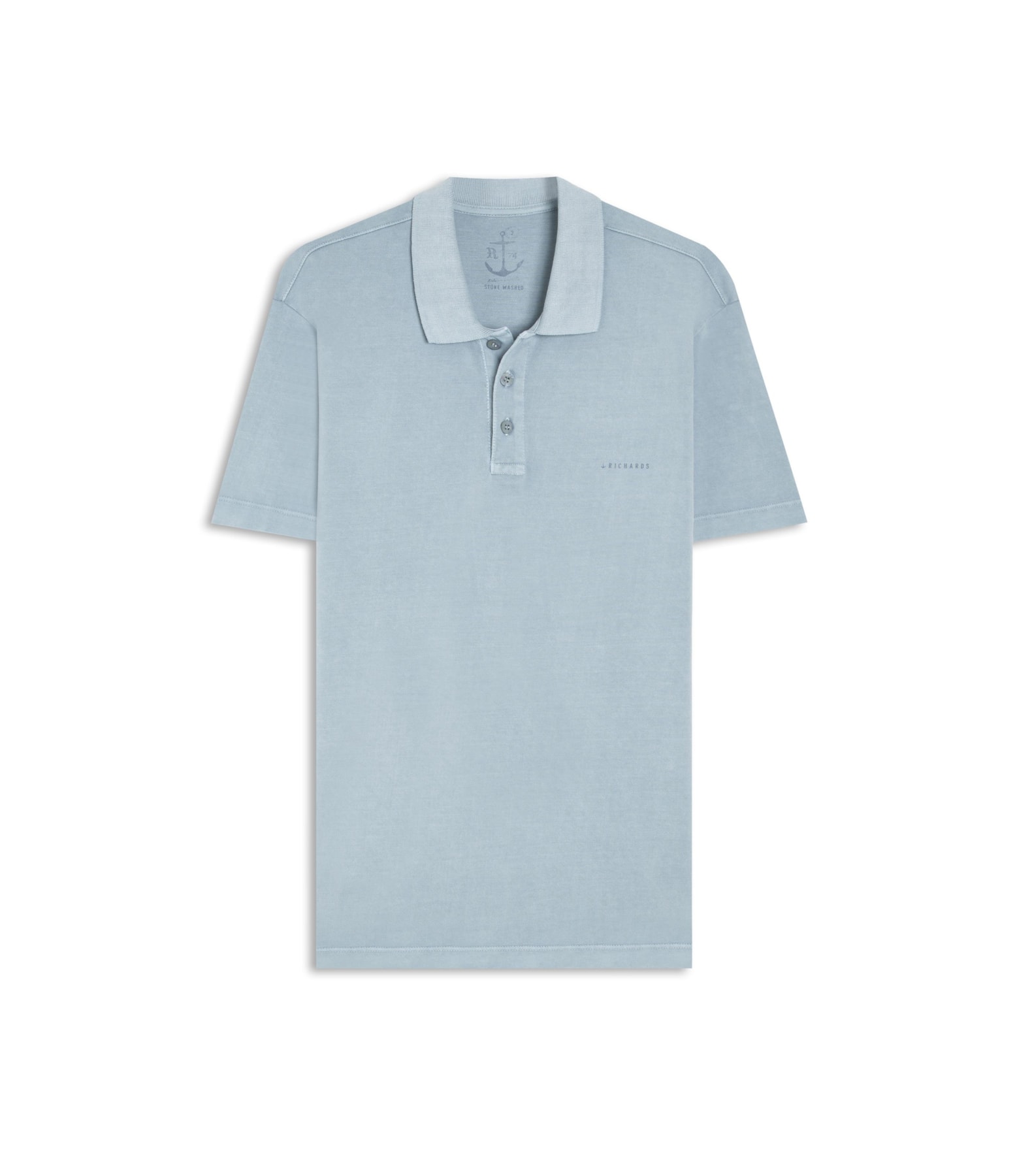 Polo Piquet Washed Azul Piscina