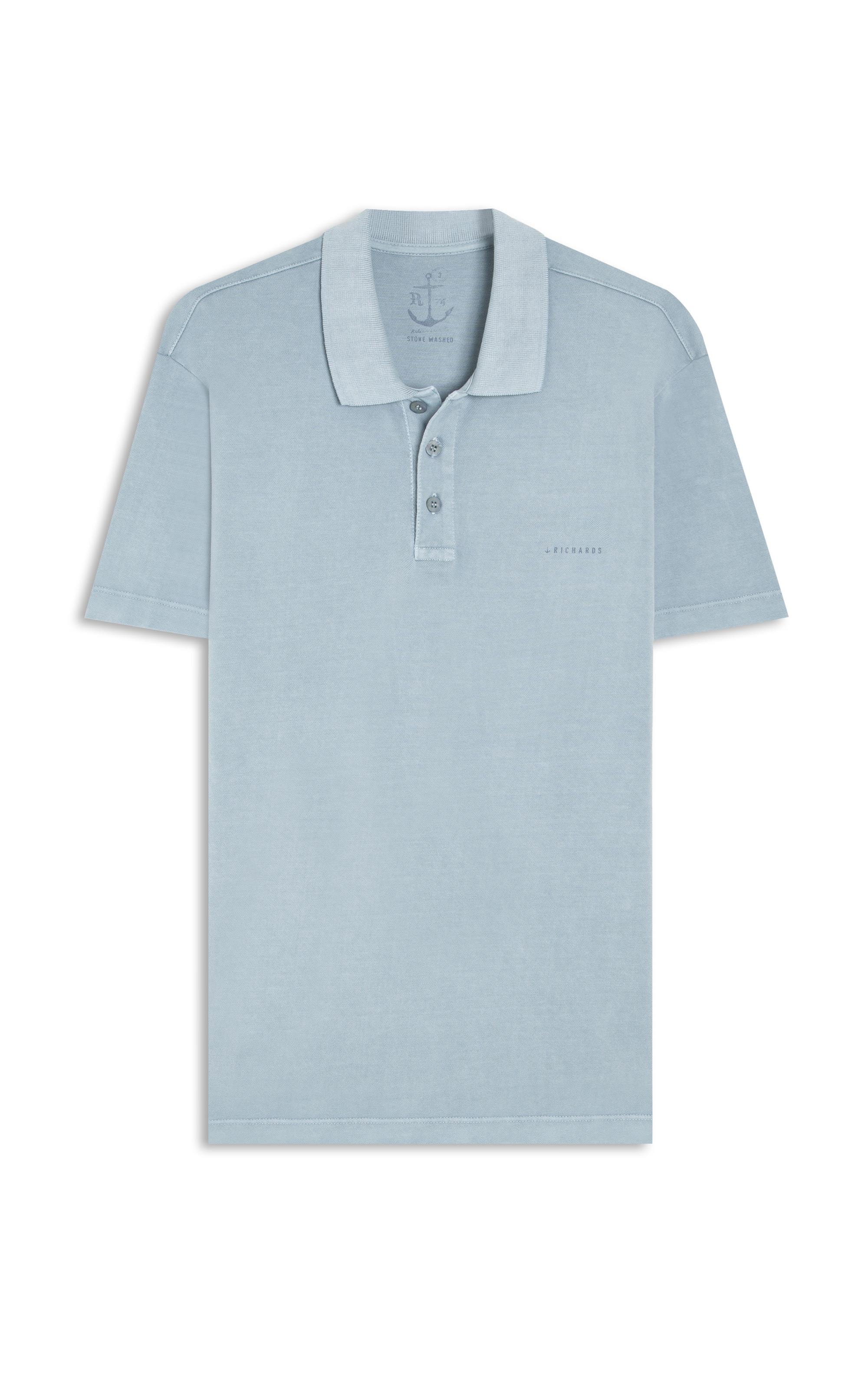 Polo Piquet Washed Azul Piscina