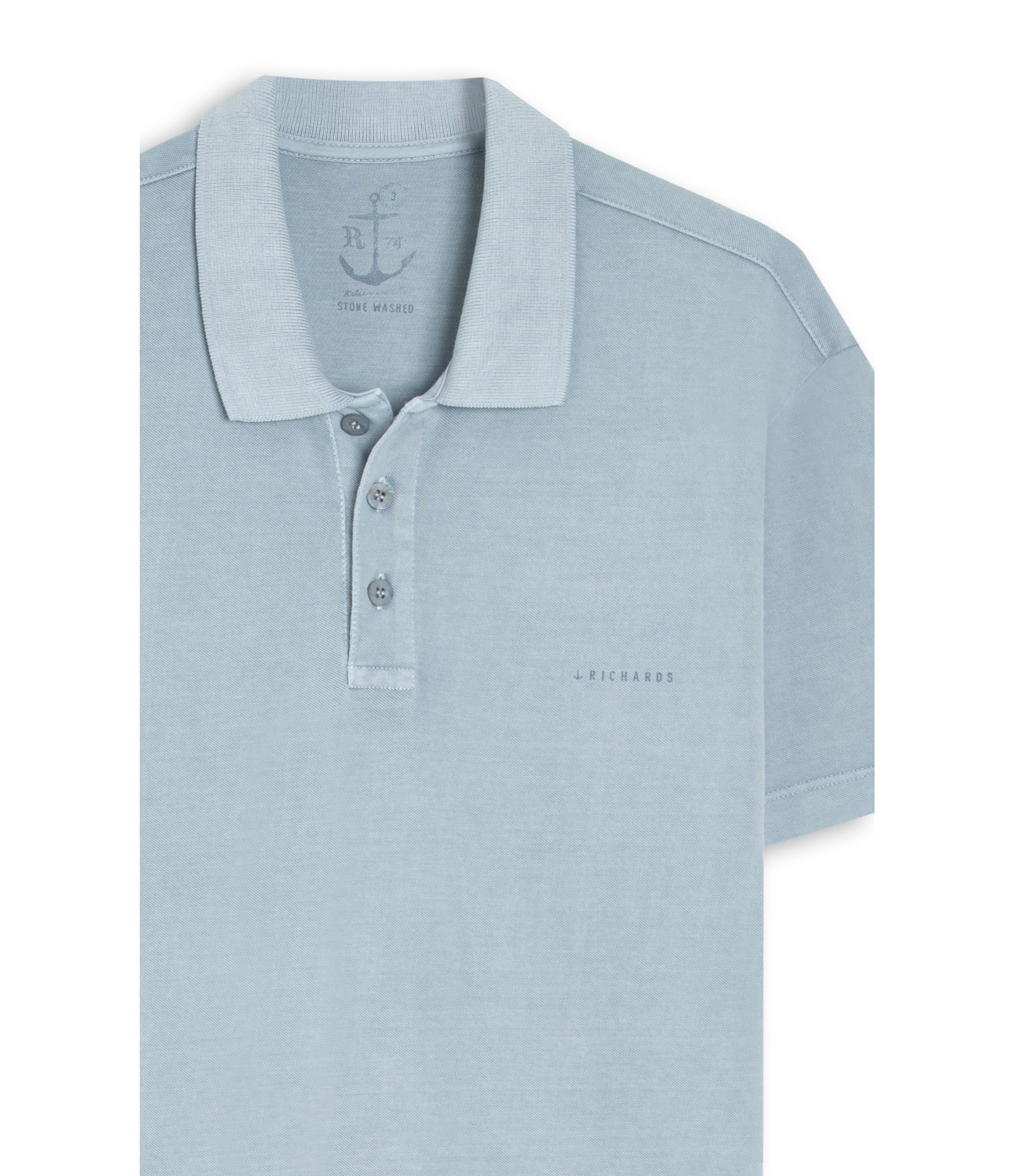 Polo Piquet Washed Azul Piscina
