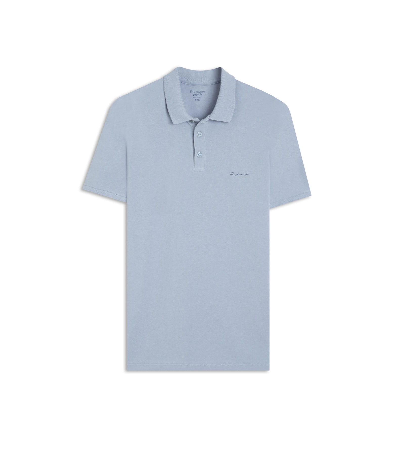 Polo Piquet Washed Bf Azul Seco
