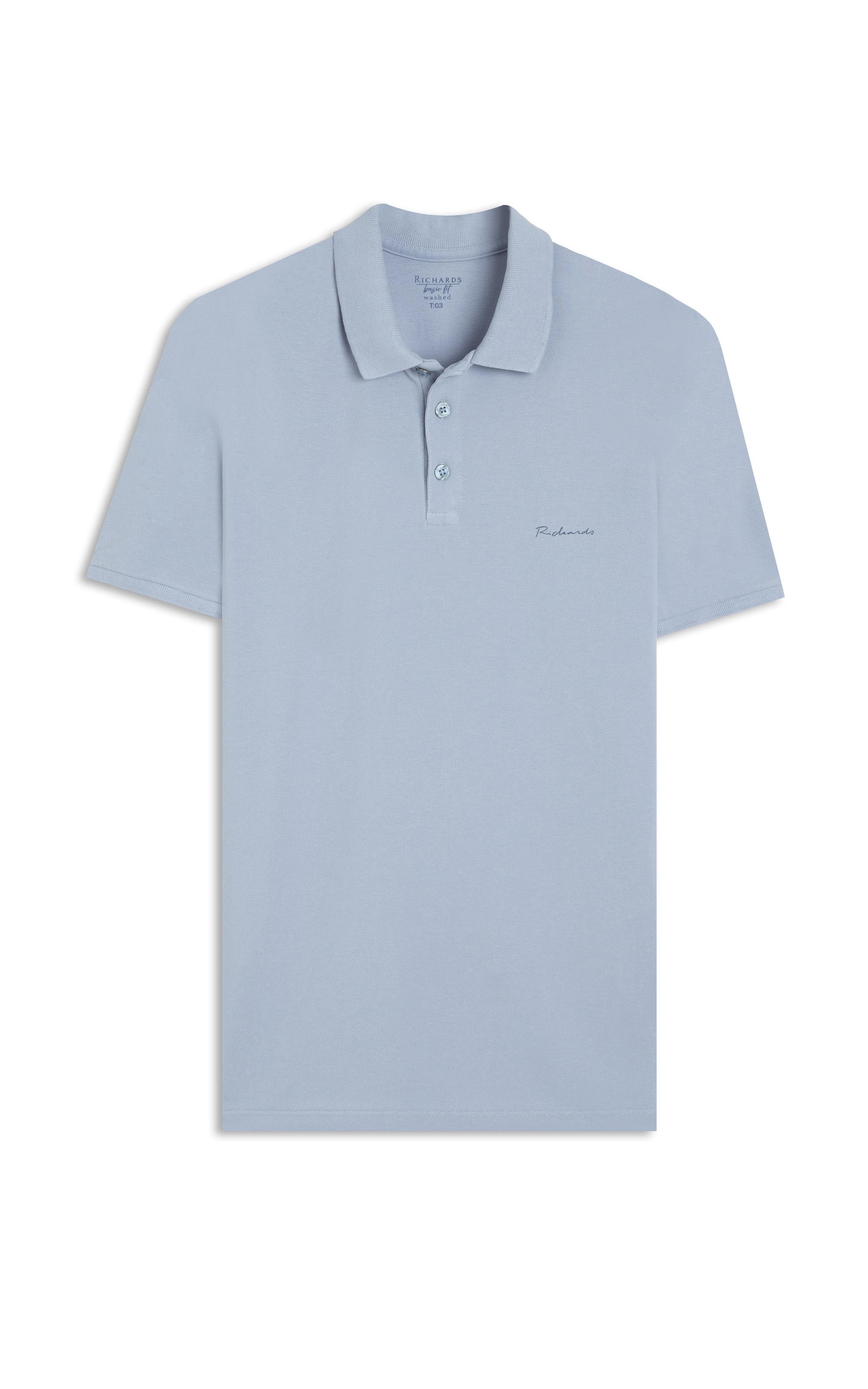 Polo Piquet Washed Bf Azul Seco