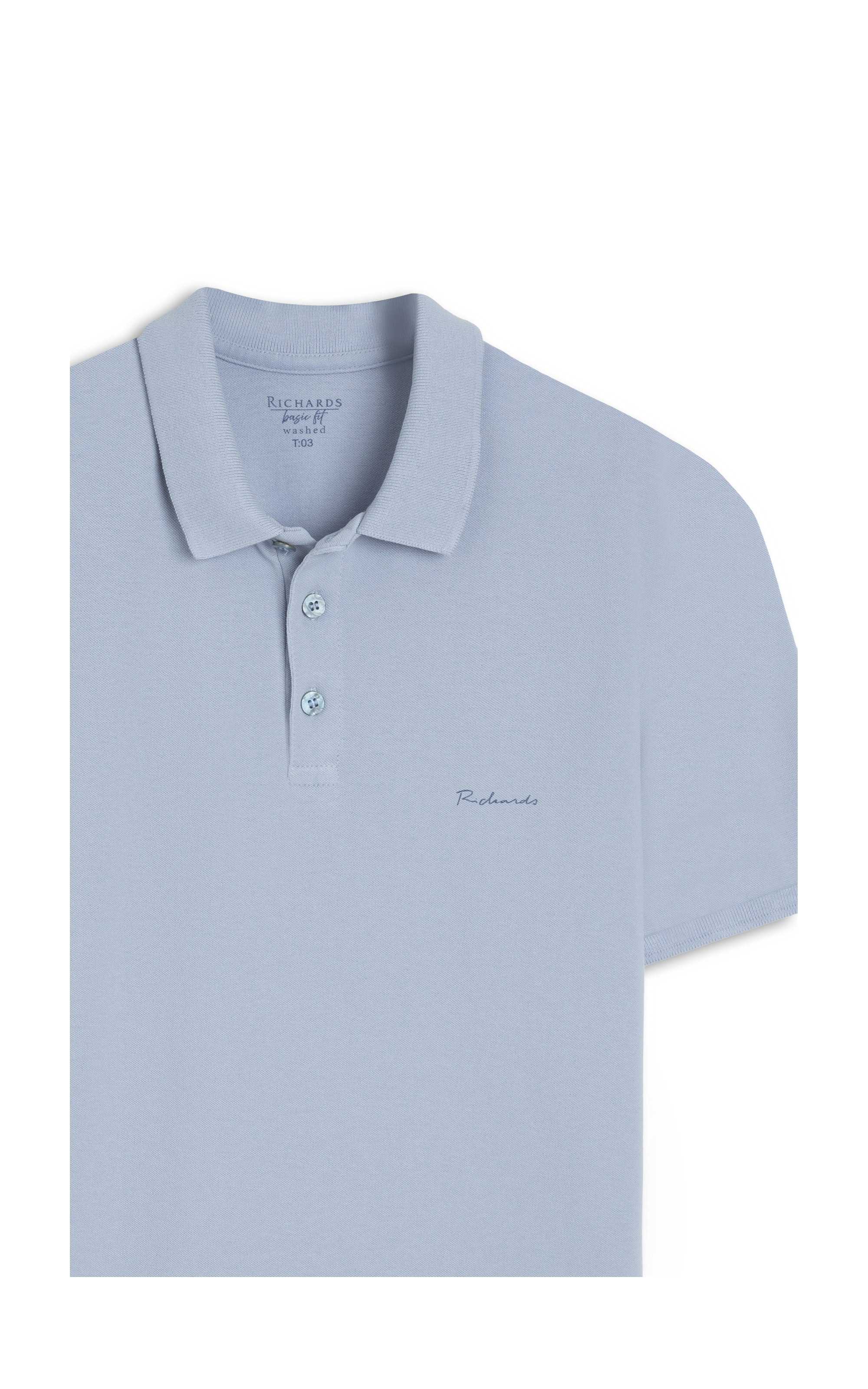 Polo Piquet Washed Bf Azul Seco