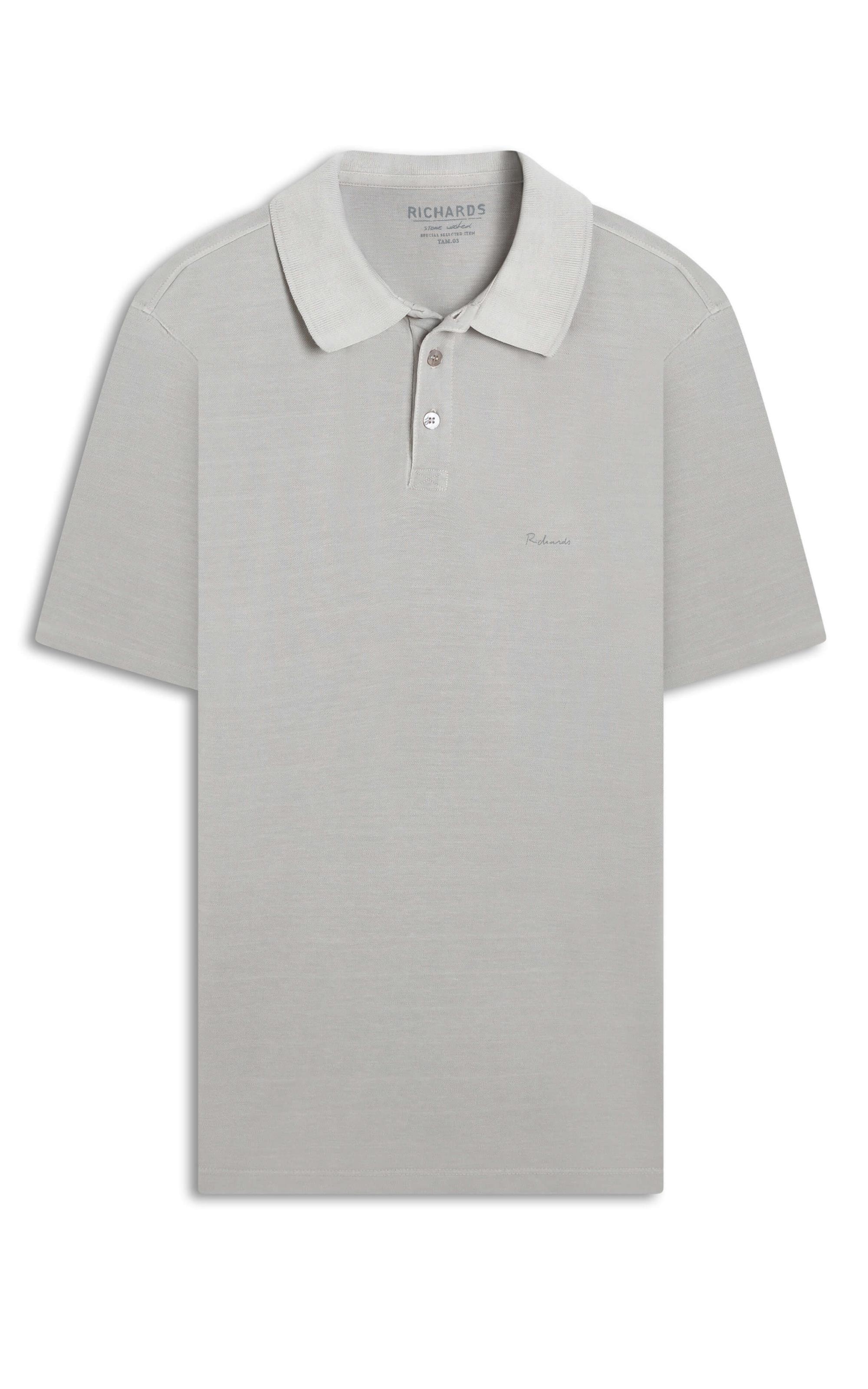 Polo Piquet Washed Prata