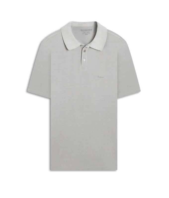 Polo Piquet Washed Prata